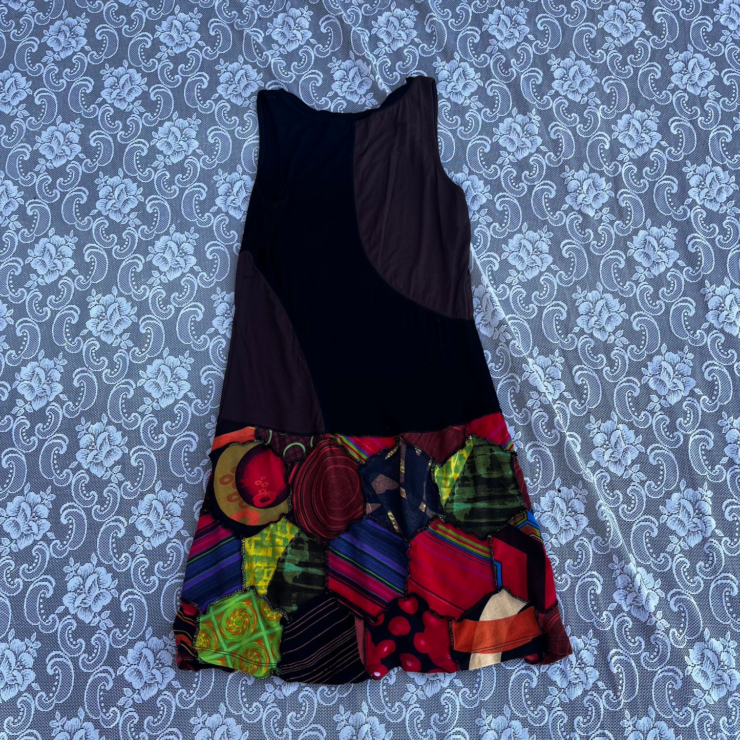 y2k hexagon abstract print dress