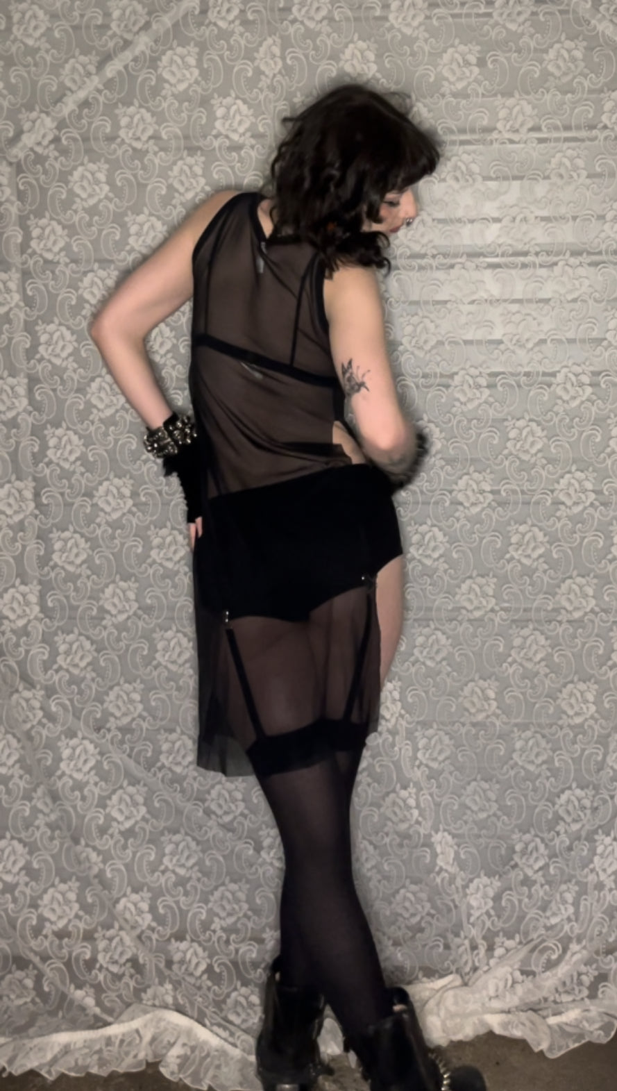 sheer nylon tank dress