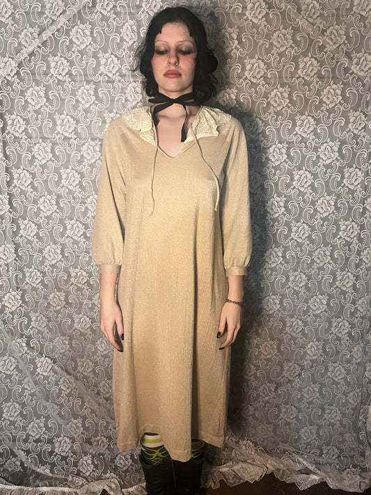 warm beige collared nightie