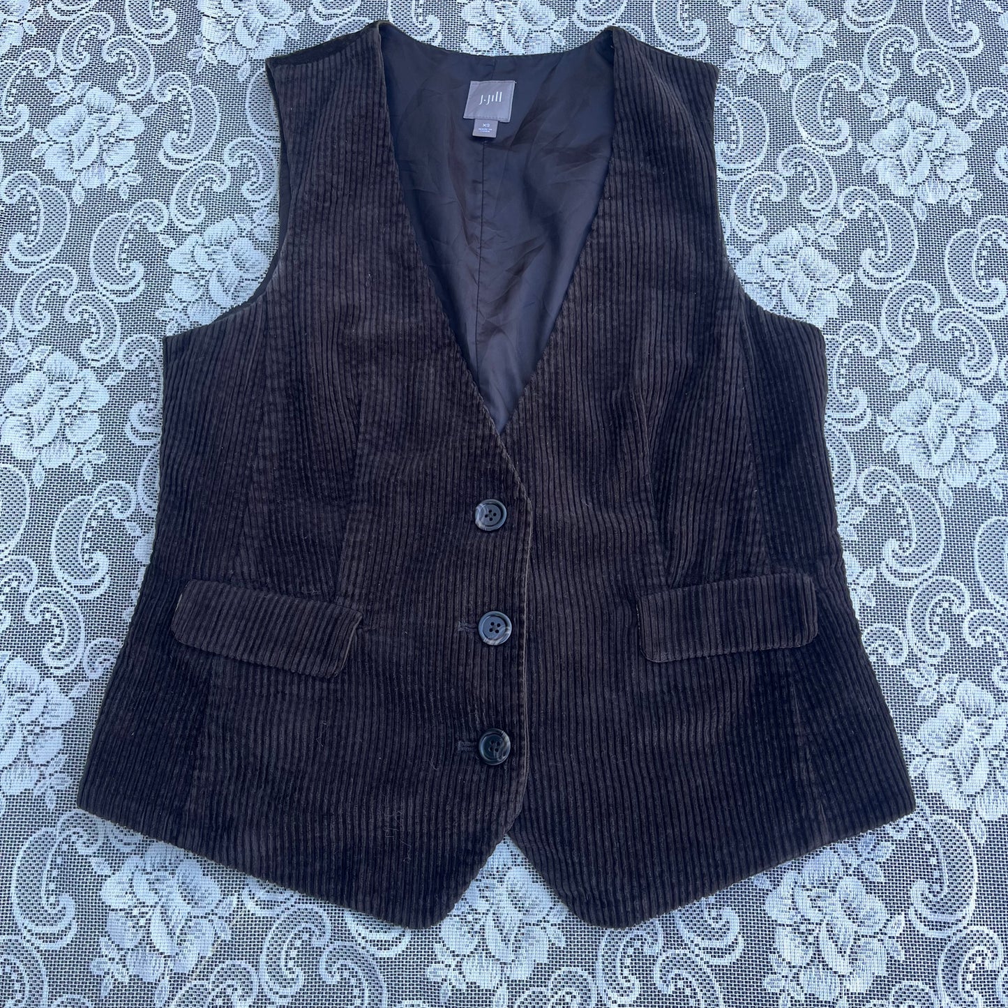 as-is brown corduroy/velvet vest