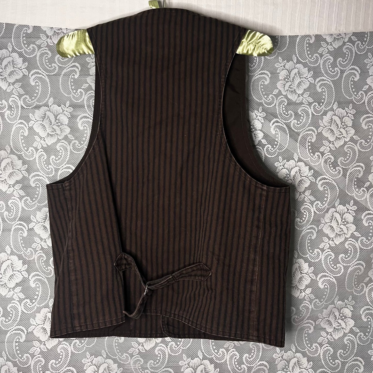 victorian style brown and black striped vest