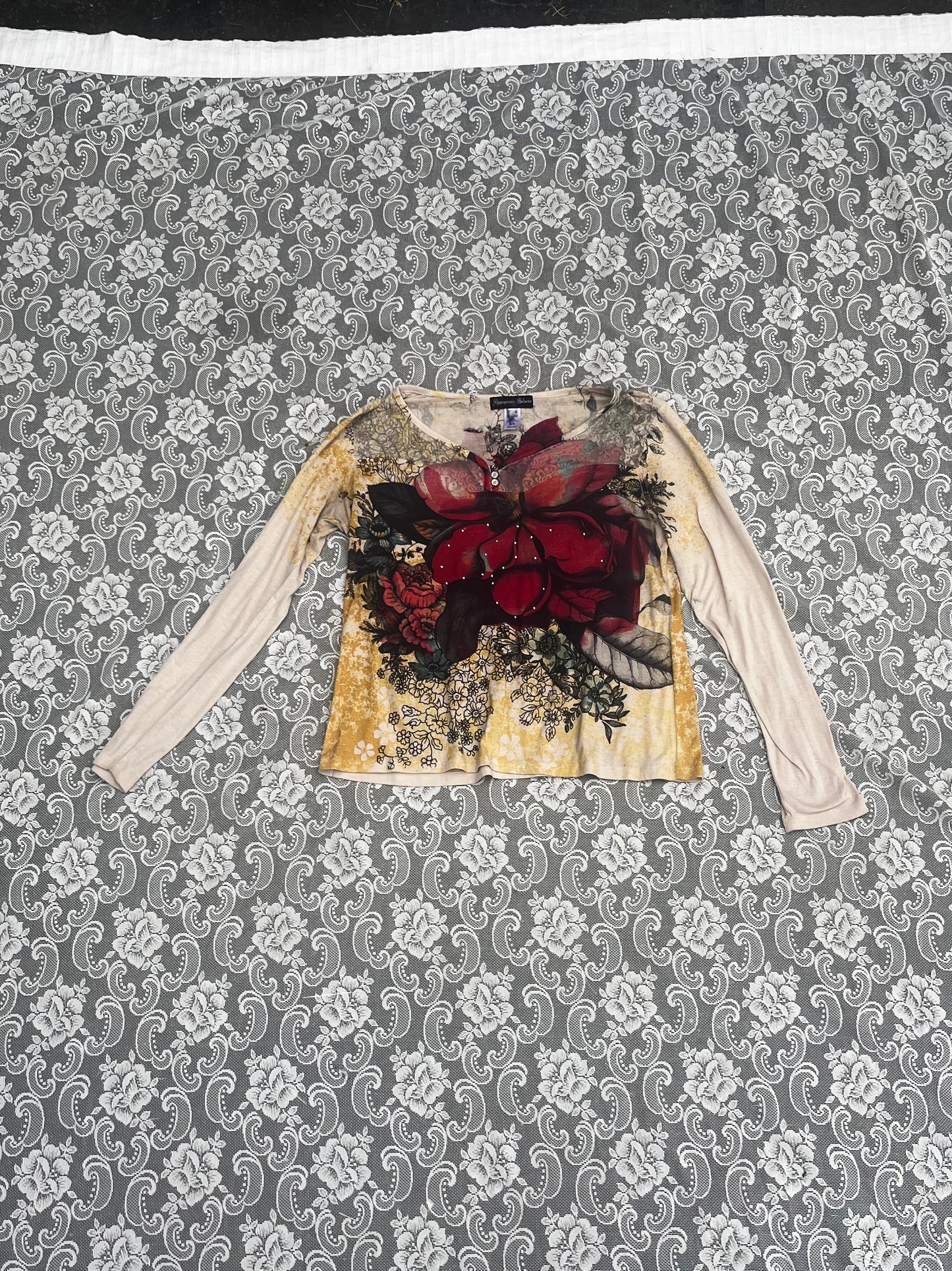 y2k flower print long sleeve