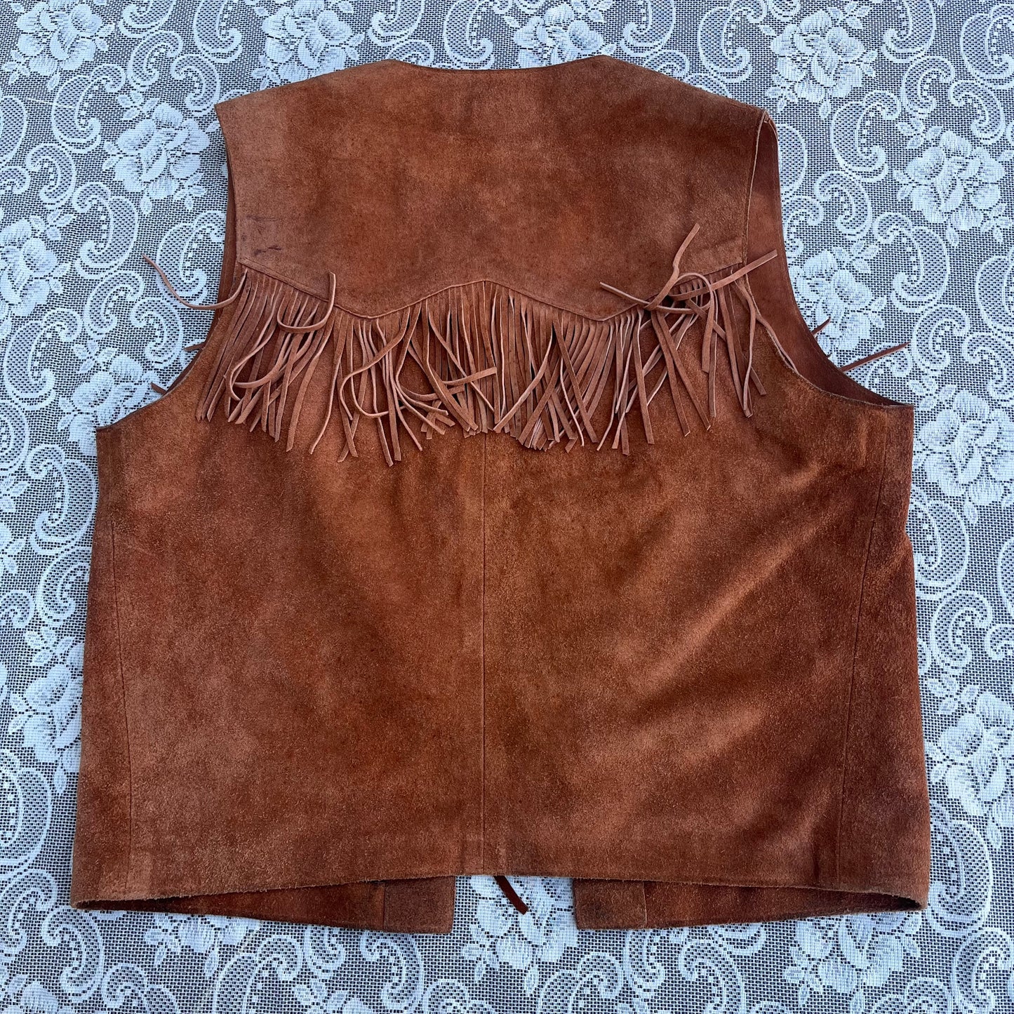 AS-IS thick suede fringe vest