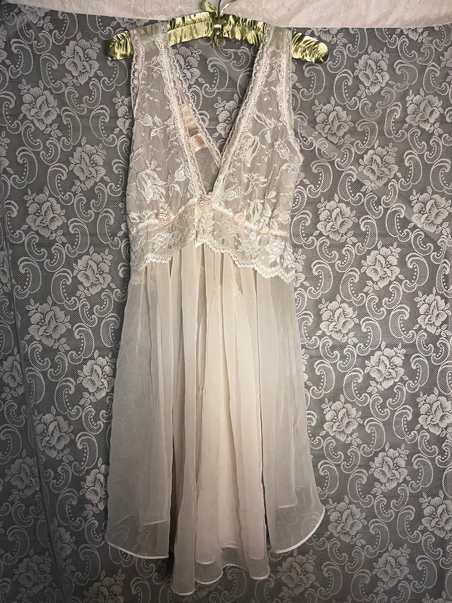 sheer lace beaded slip dress