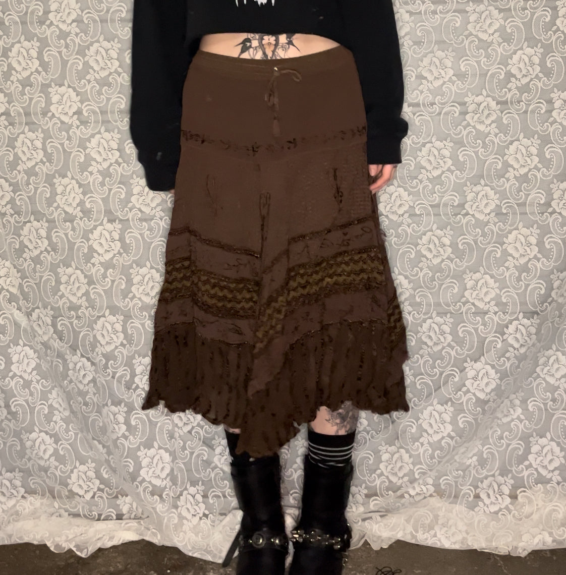 AS-IS brown hippie skirt