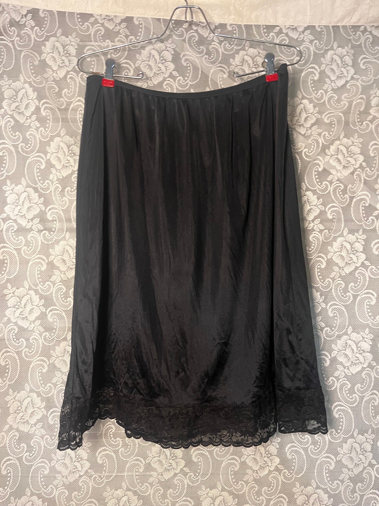 black slip skirt