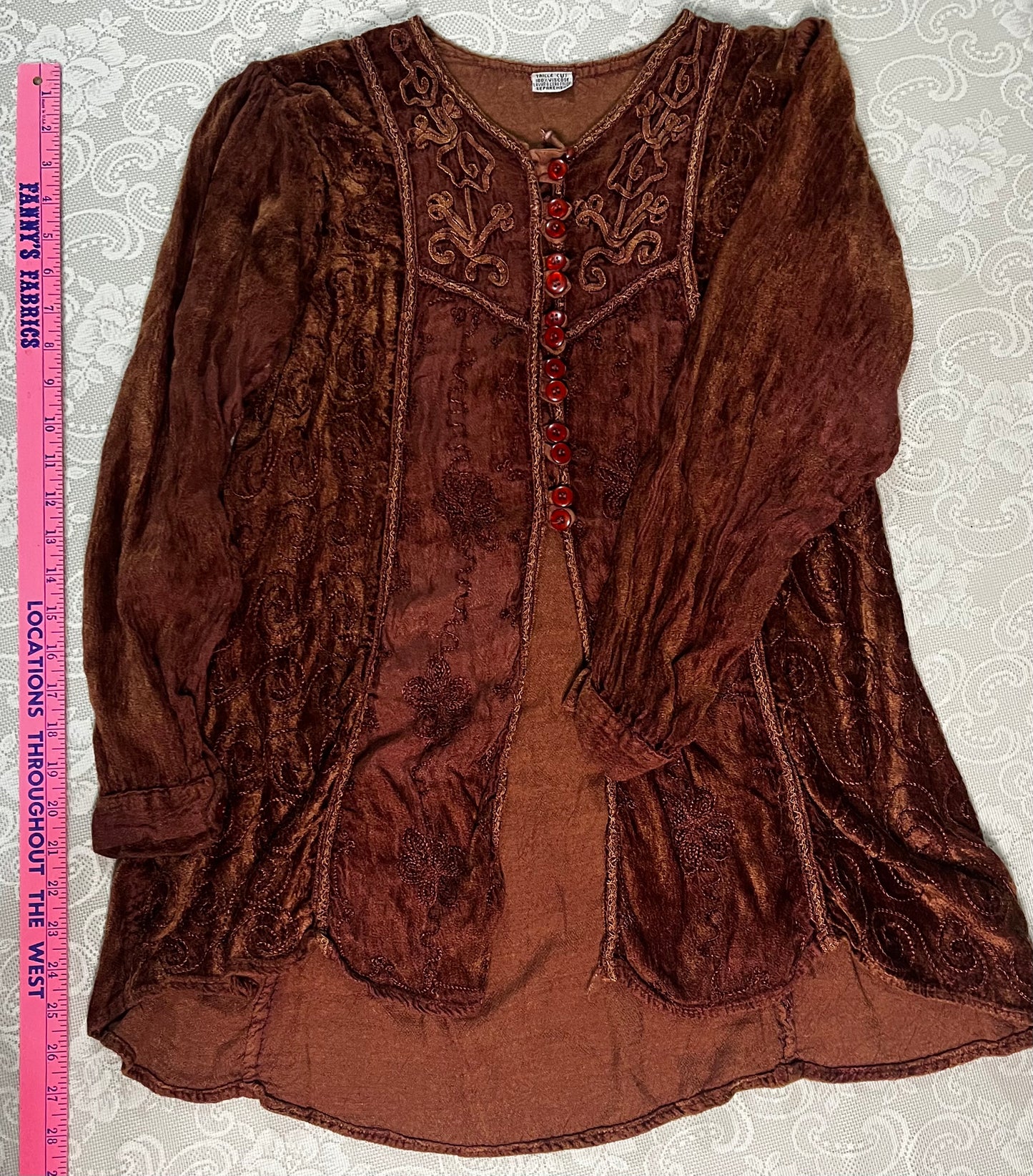 warm brown hippie top