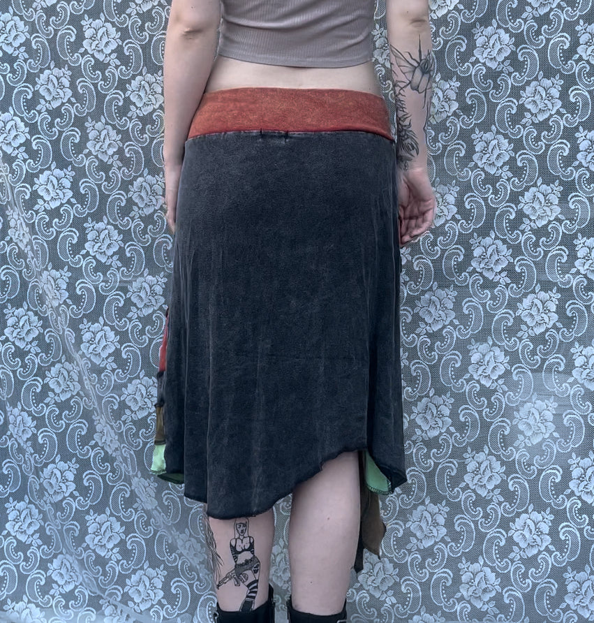 flower stitch hippie skirt