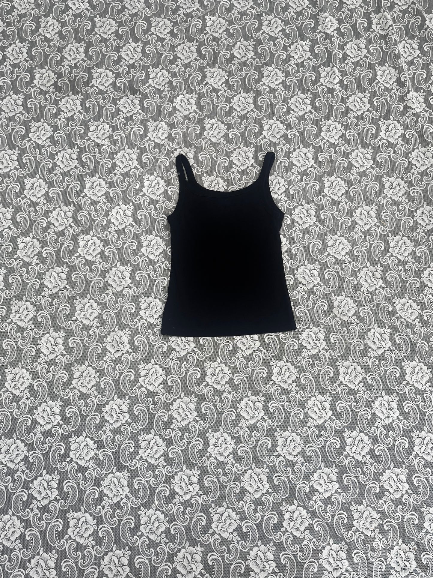 as-is screenprinted sacred heart ribbed tank top