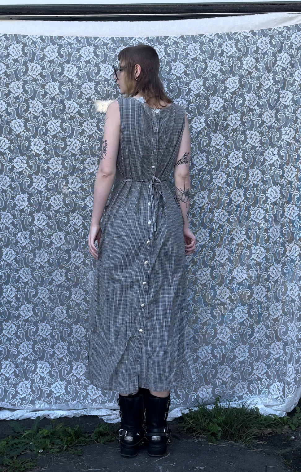 AS-IS brownish plaid faded glory maxi dress