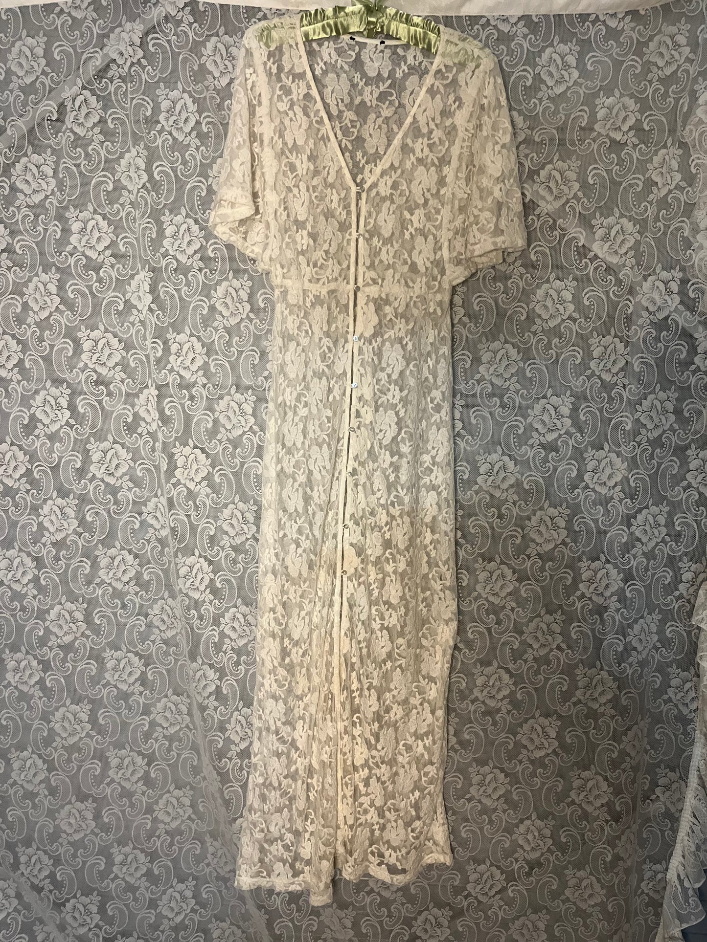 lace button up dress