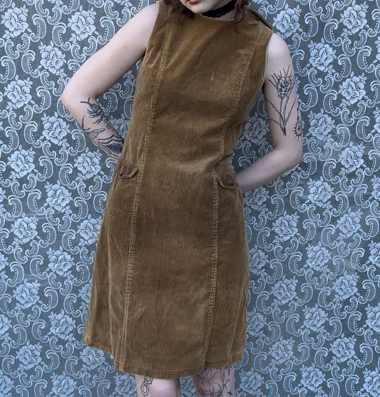 vintage corduroy pencil dress