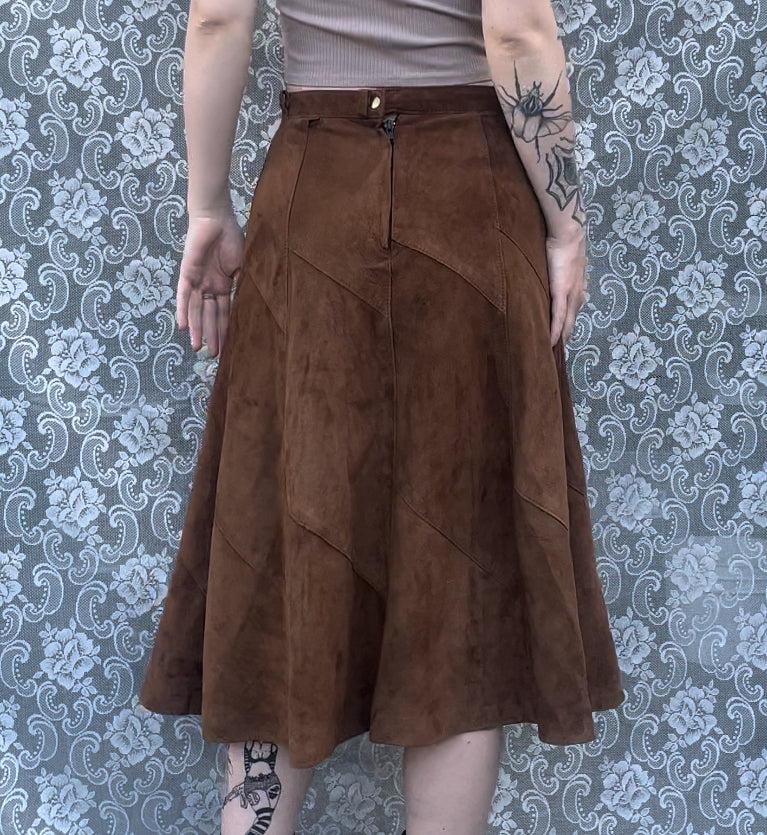 vintage DEER SKIN SUEDE circle skirt