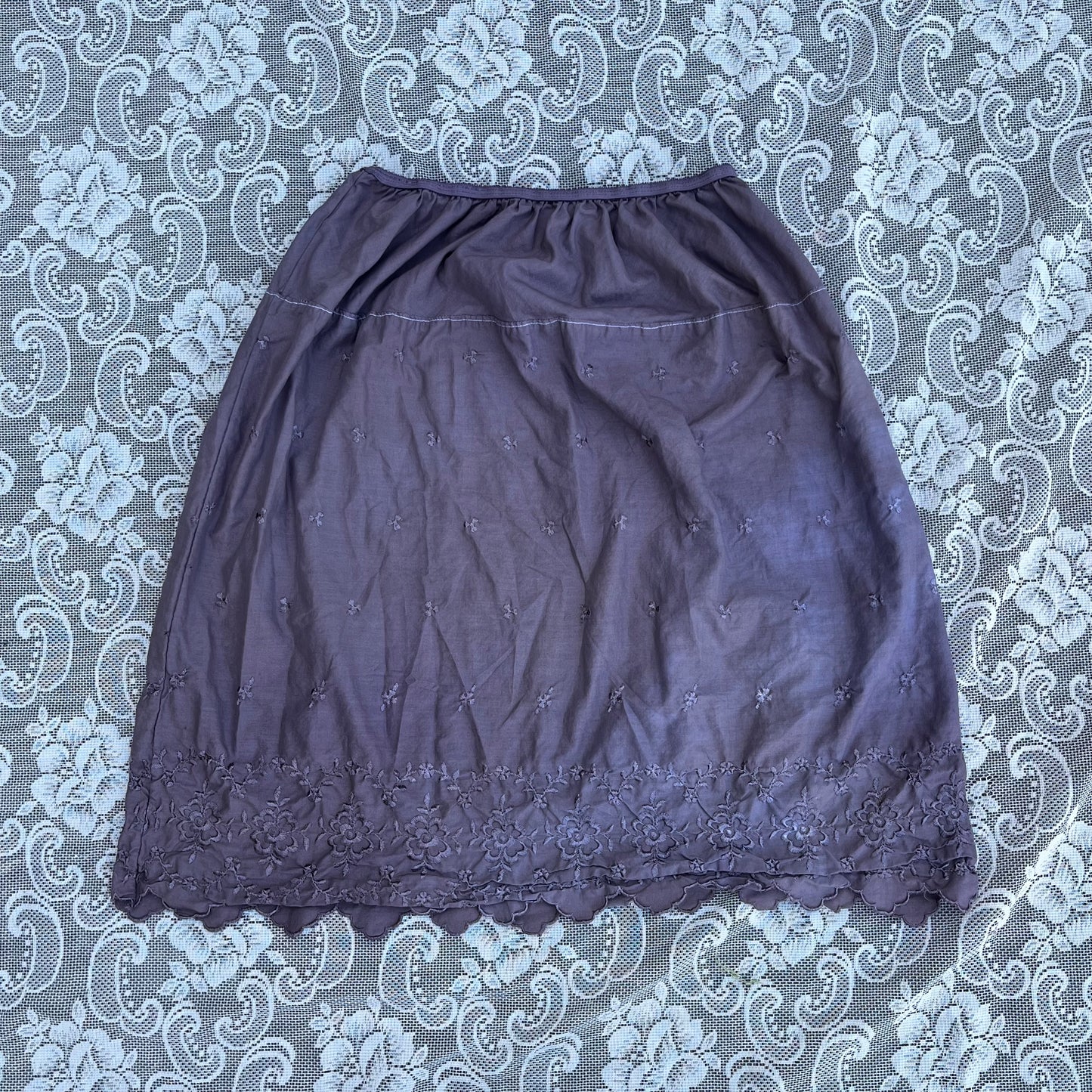 weird purpley mauve dyed slip skirt