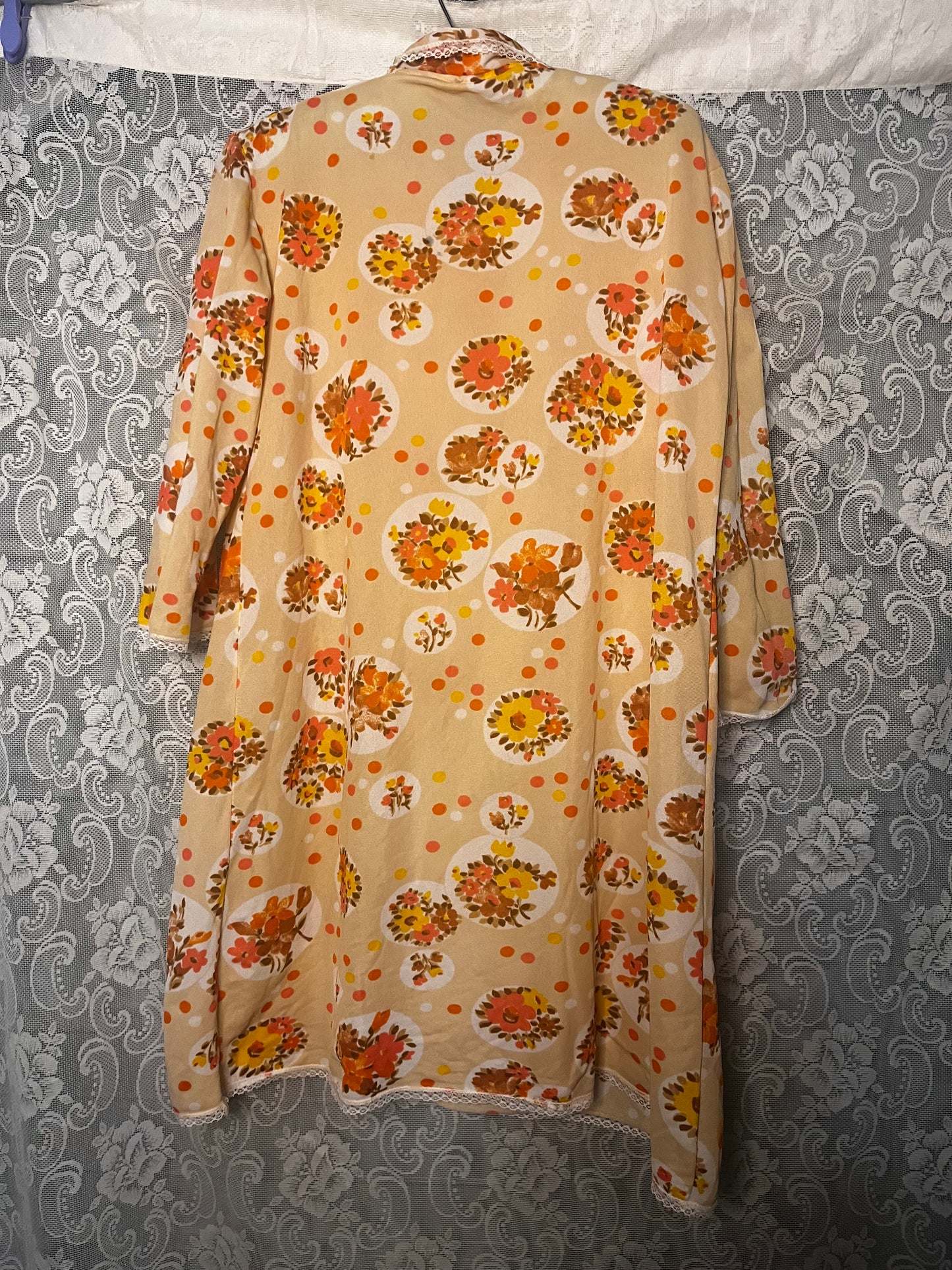 vintage orange floral nightie