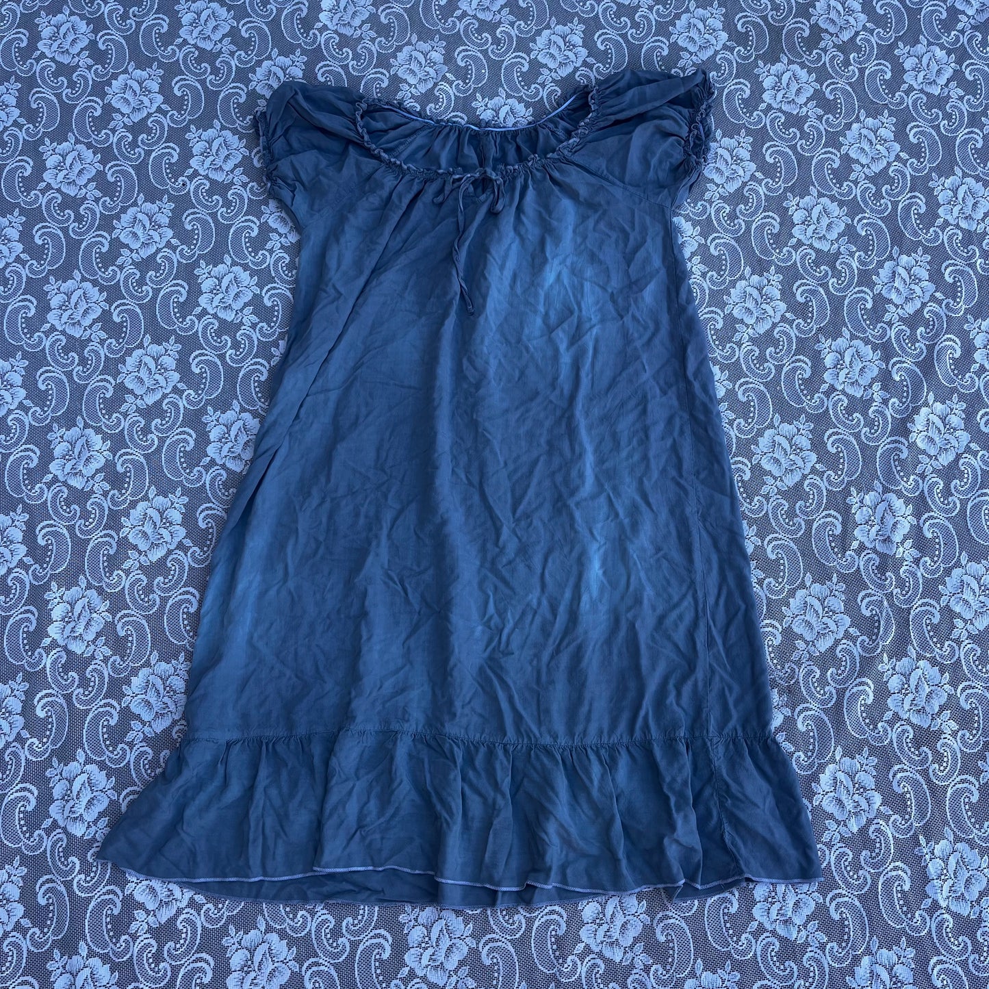 blue tie dye comfy nightgown