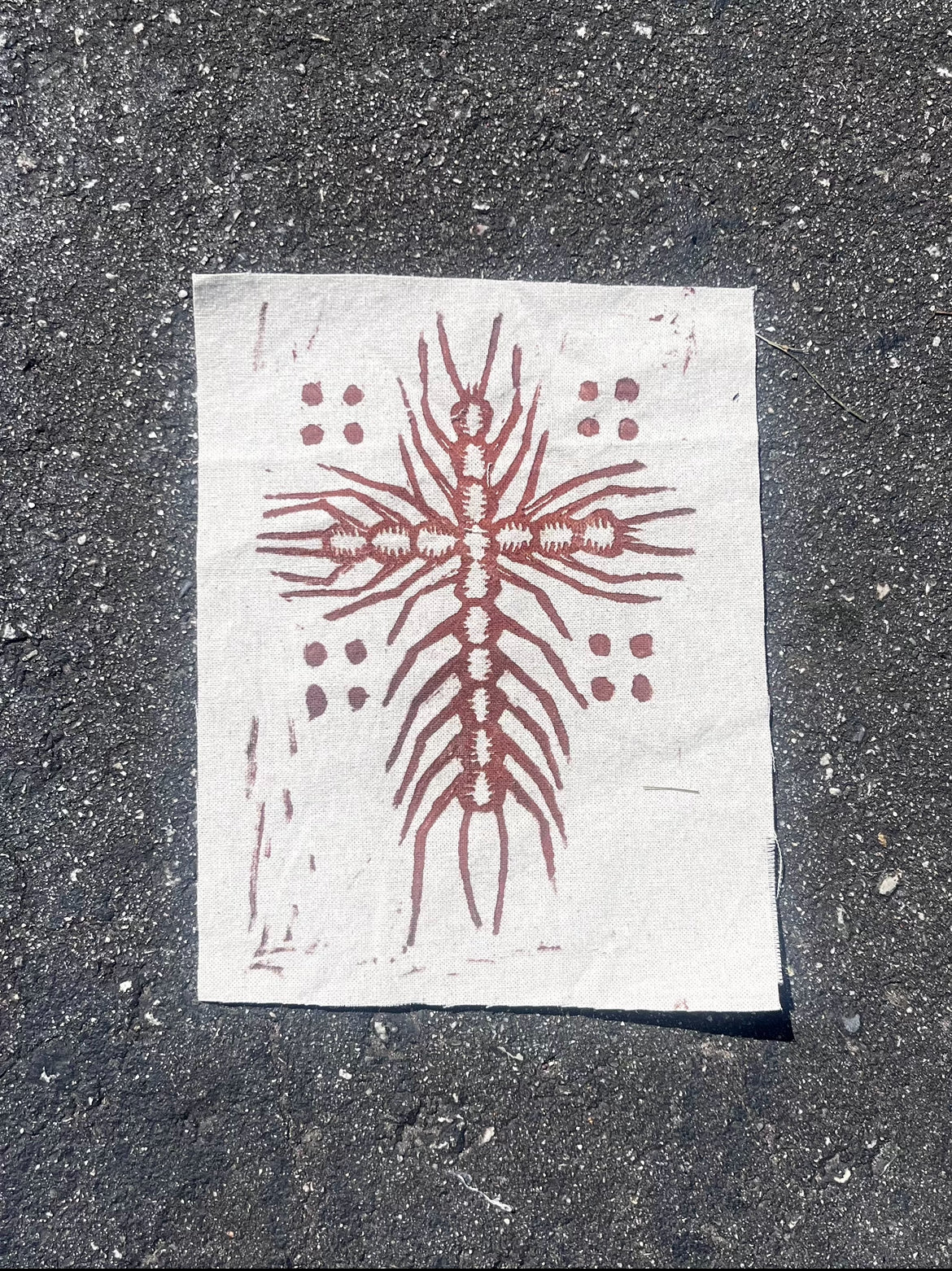 centipede cross block printed patch