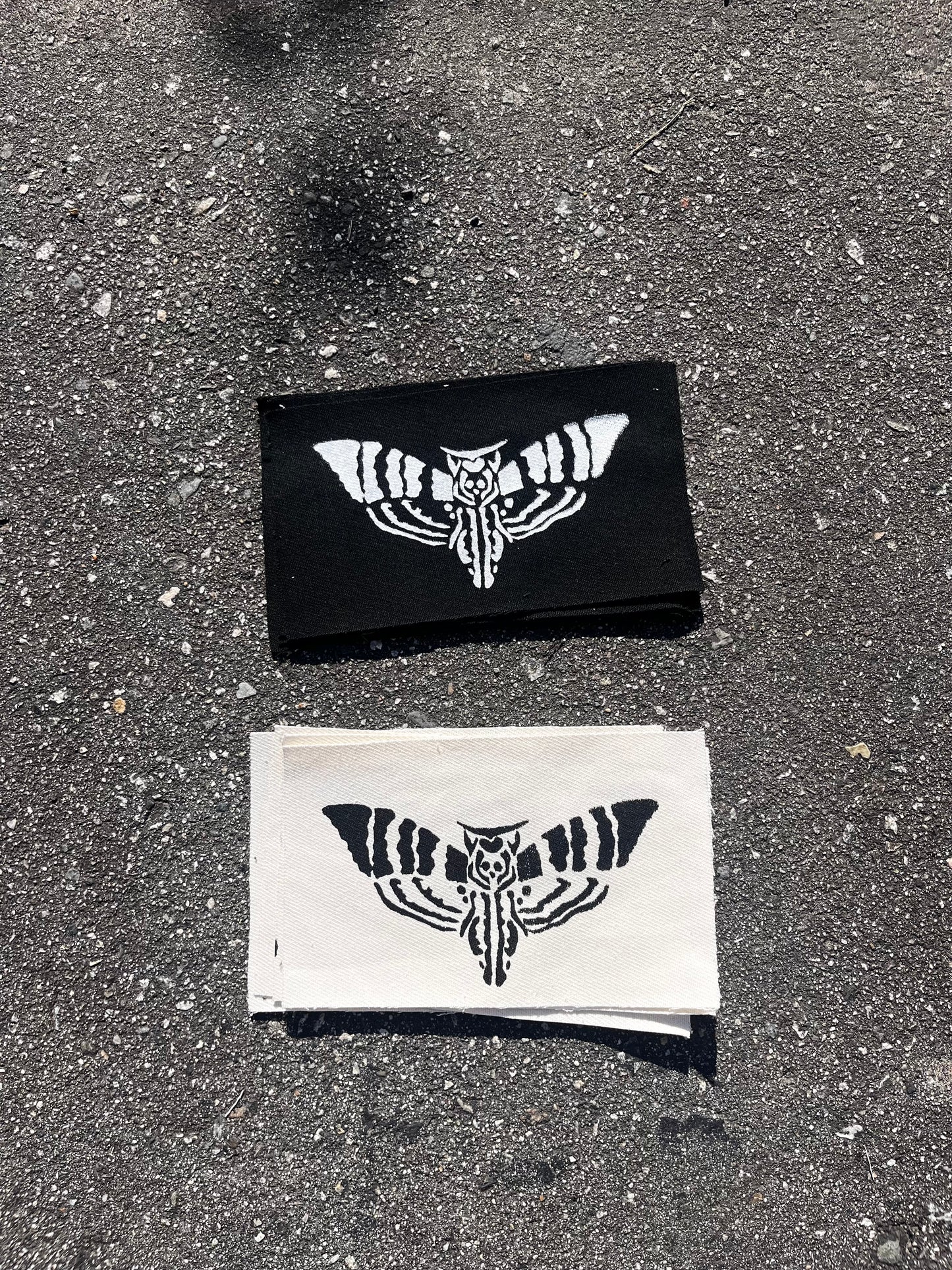 deaths head moth screenprinted patch