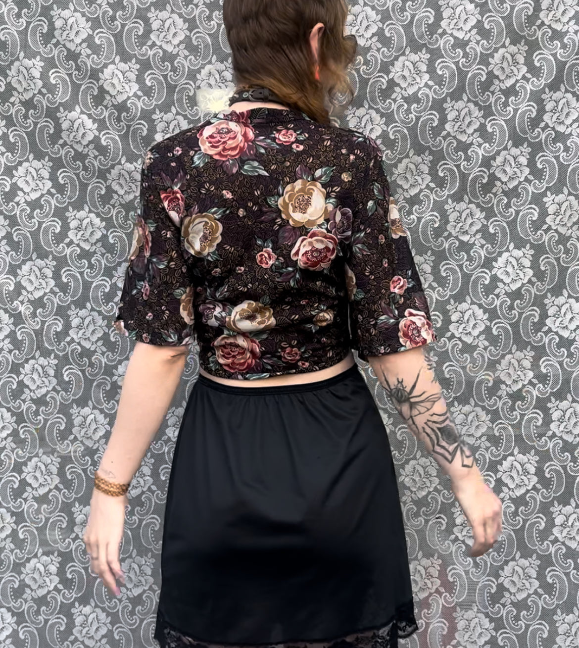 vintage floral tie up top