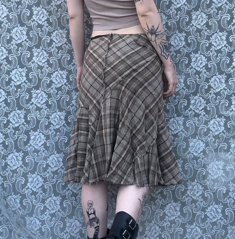 brown tweed mermaid skirt