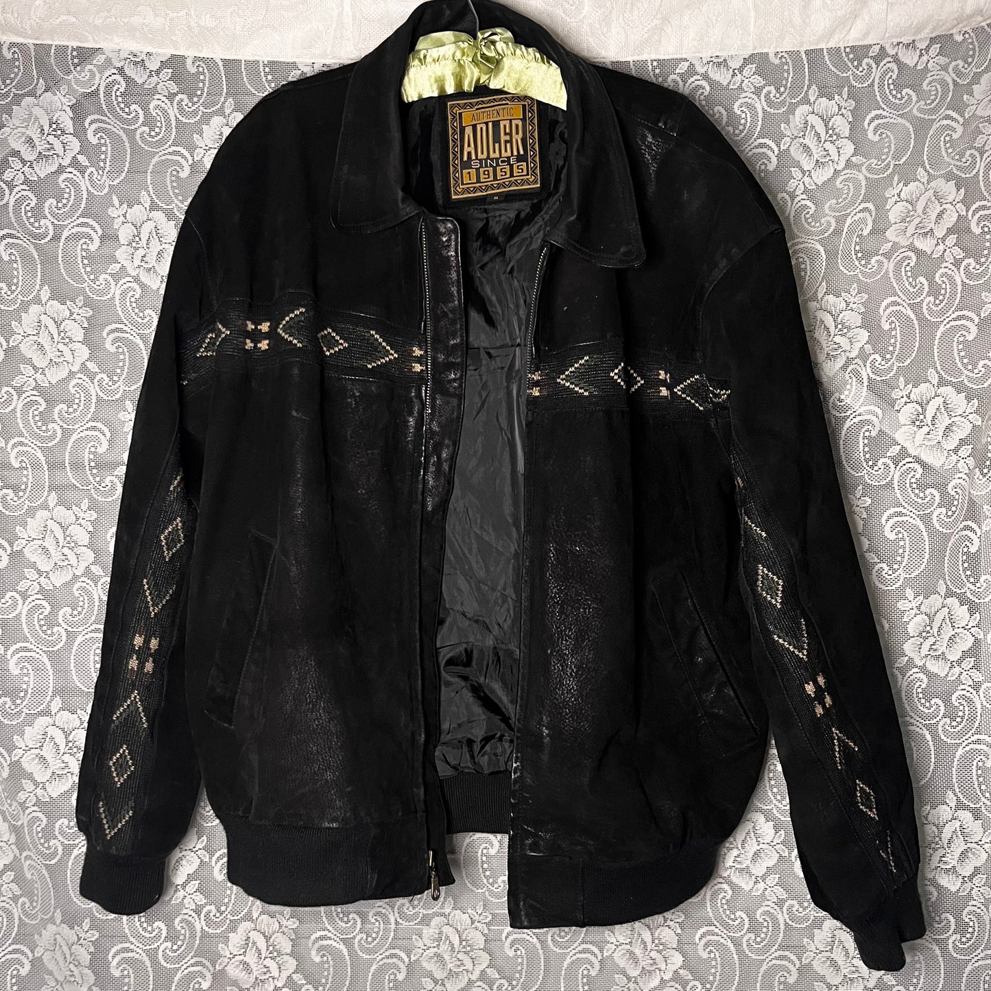 black suede adler jacket