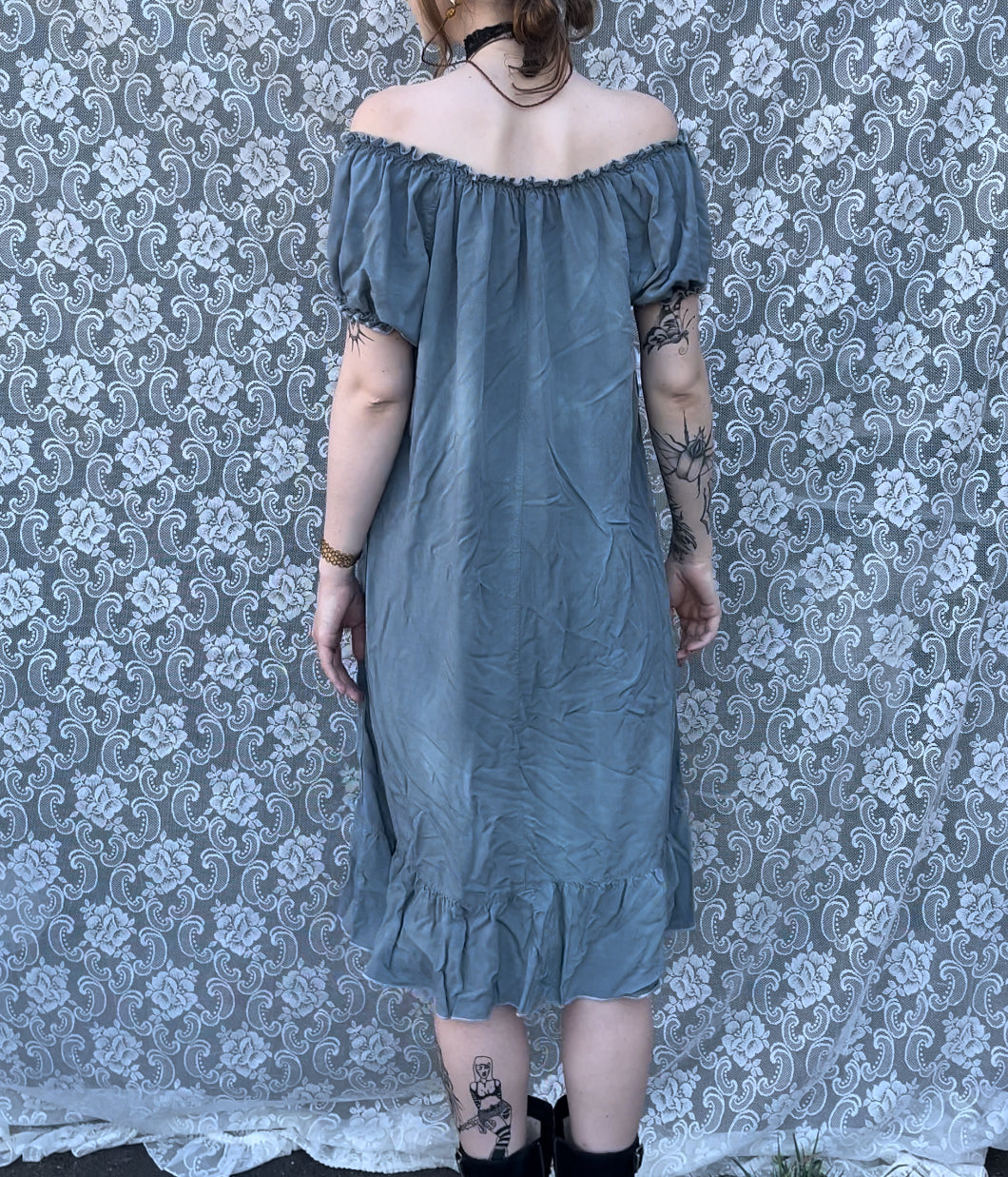 blue tie dye comfy nightgown