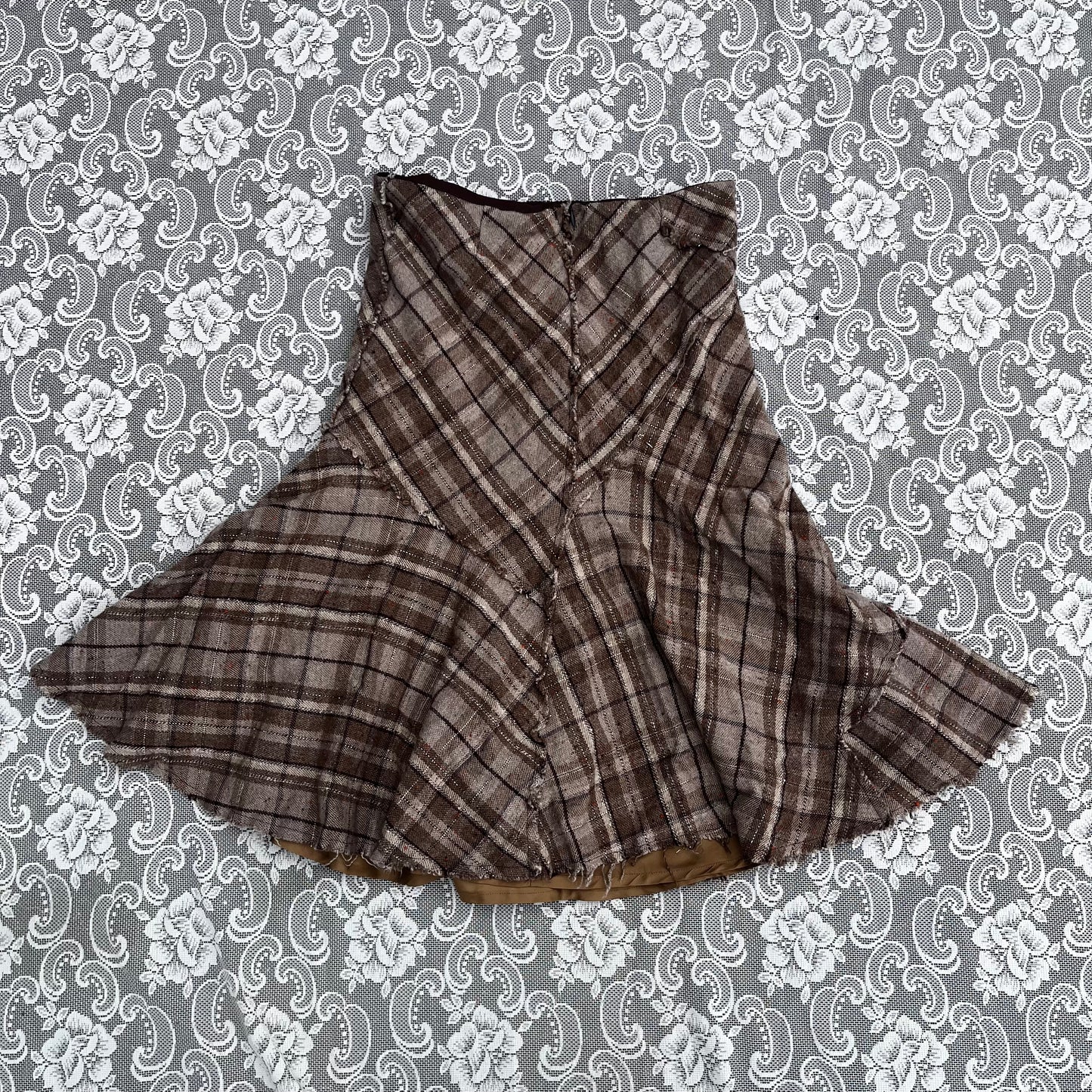 brown tweed mermaid skirt