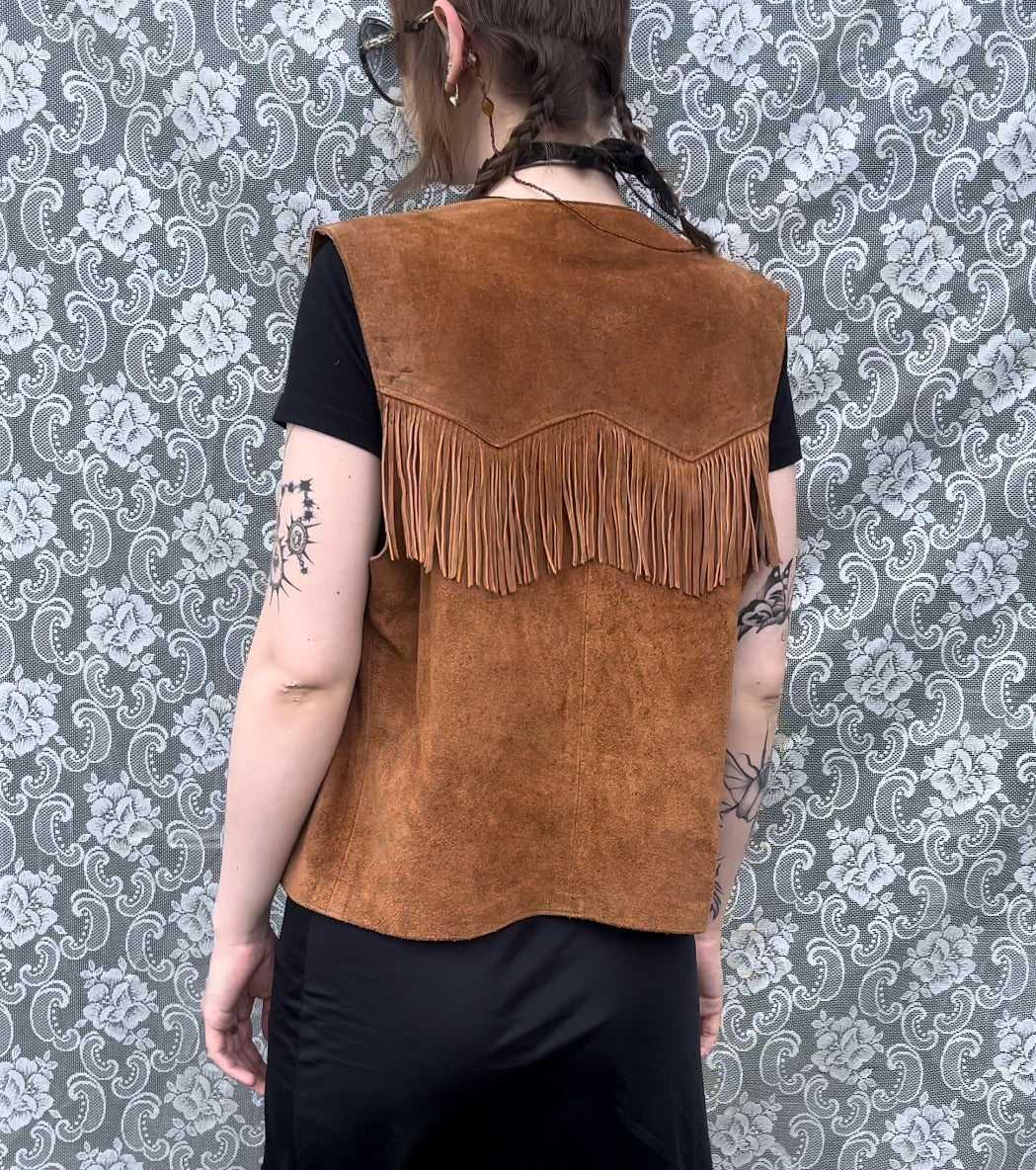 AS-IS thick suede fringe vest