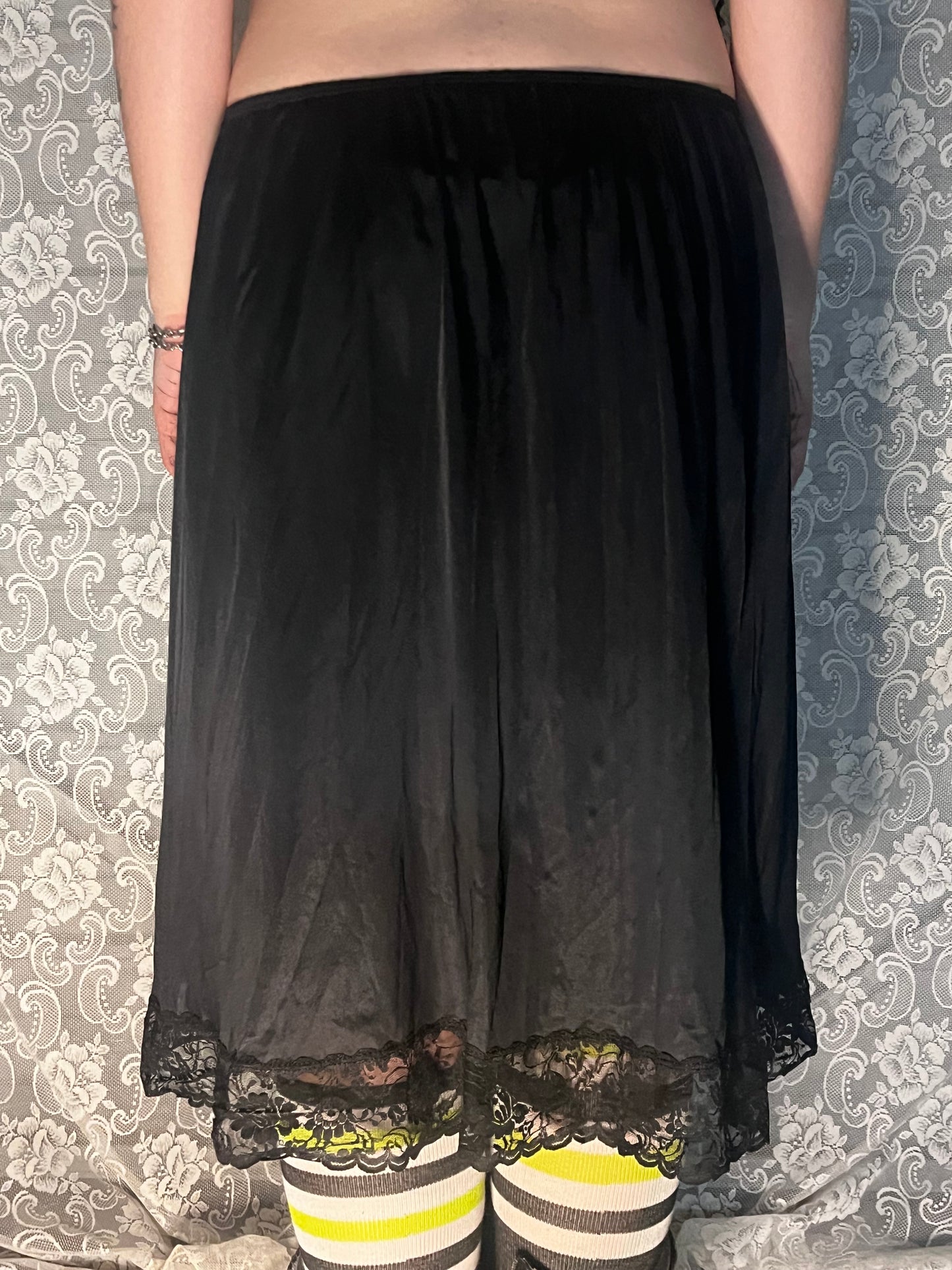 black slip skirt