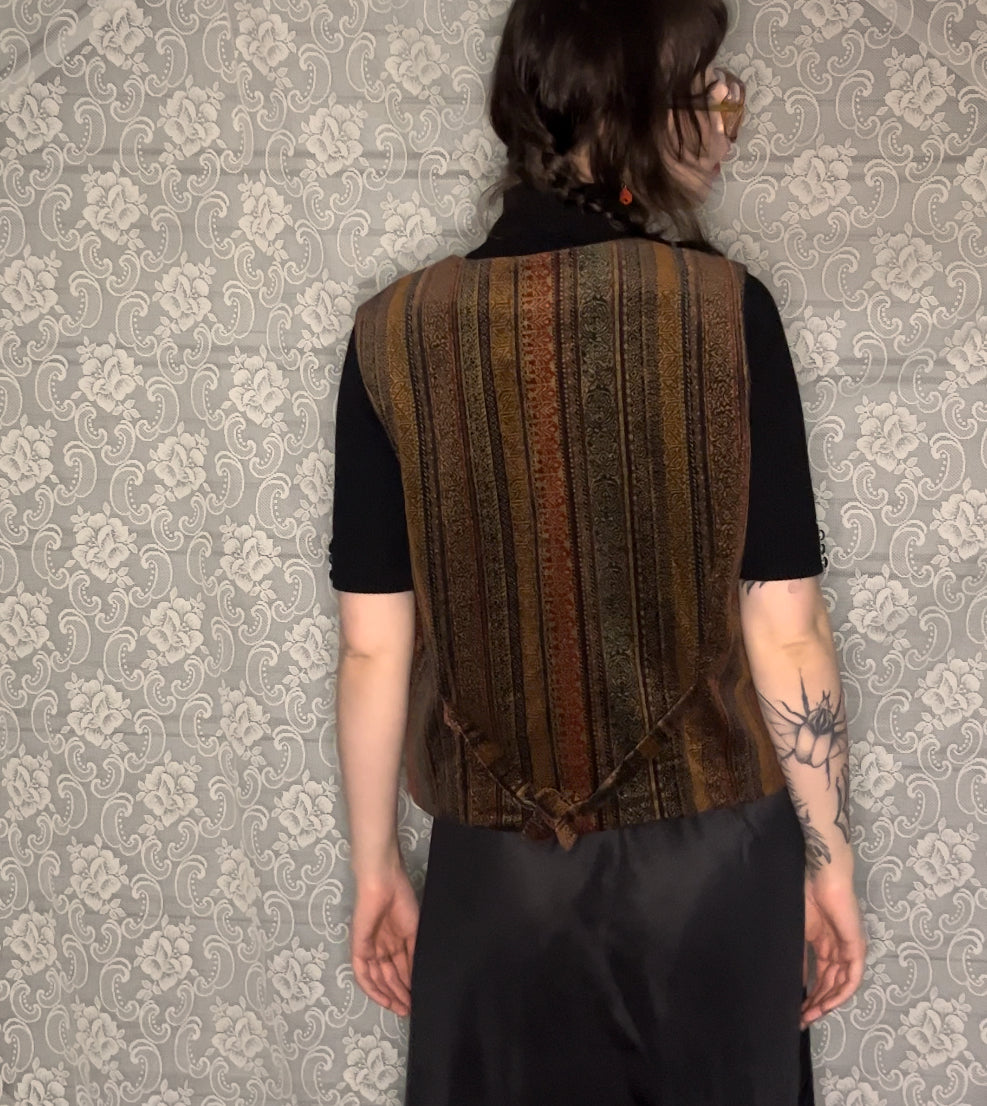 striped velvet vest