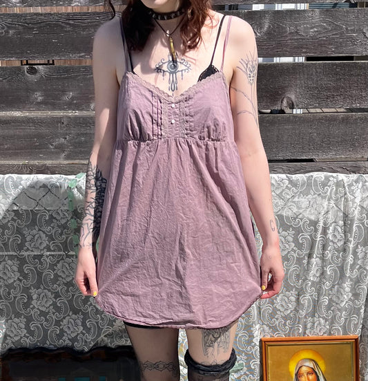 hand dyed mauve babydoll summer dress