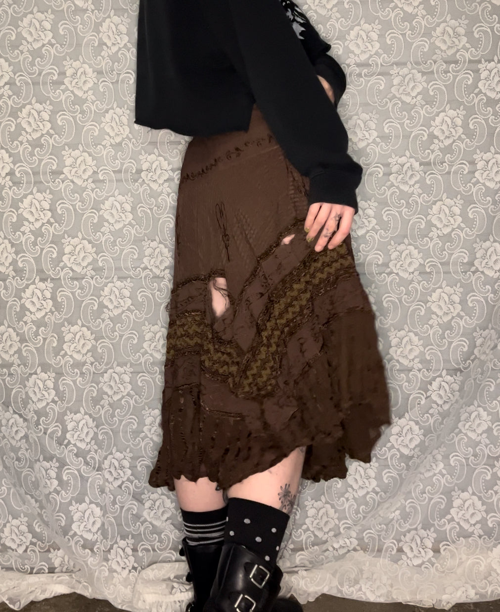 AS-IS brown hippie skirt