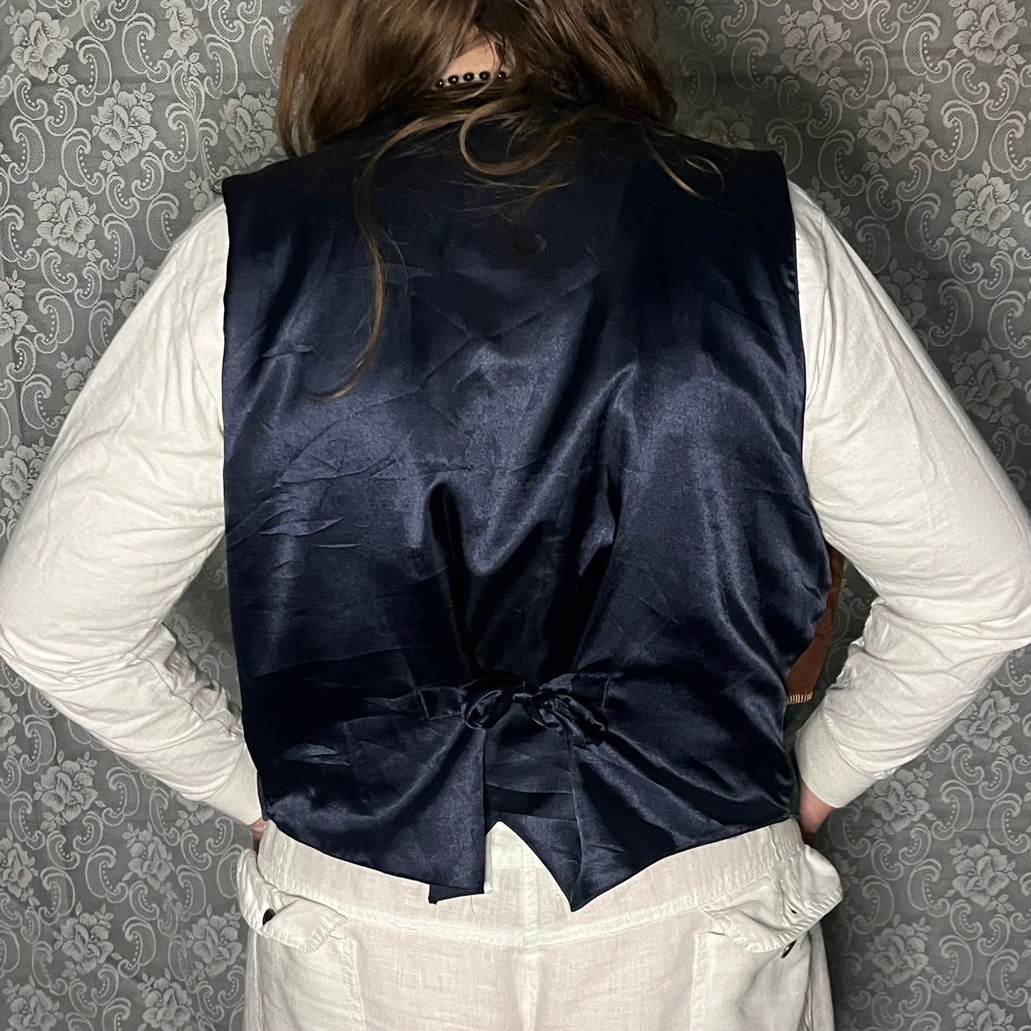 patchwork suede vest