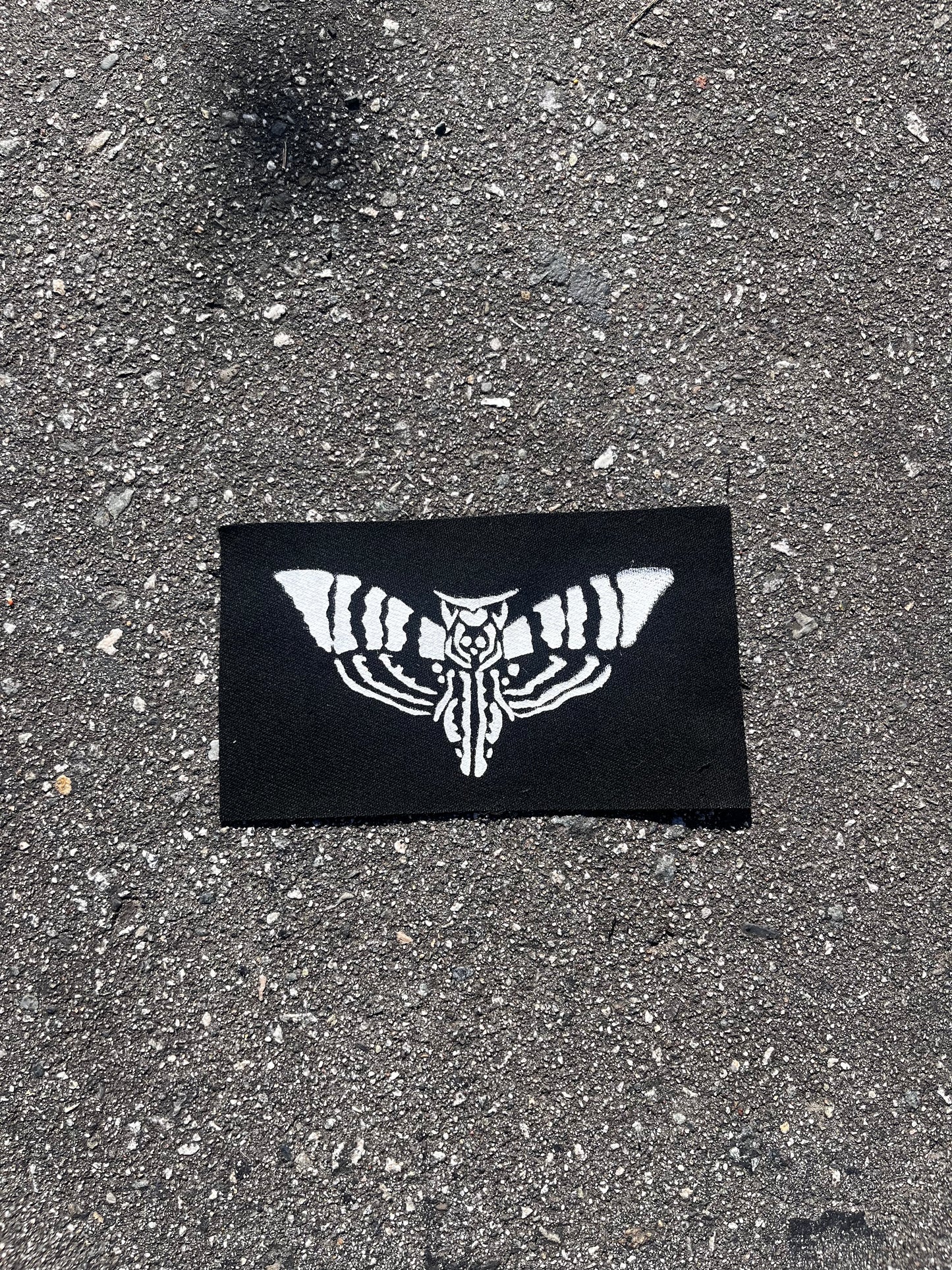 deaths head moth screenprinted patch