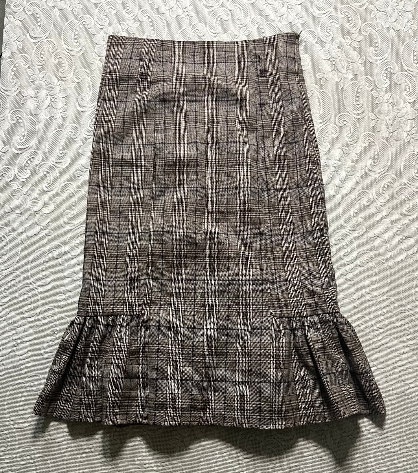 plaid pencil mermaid skirt