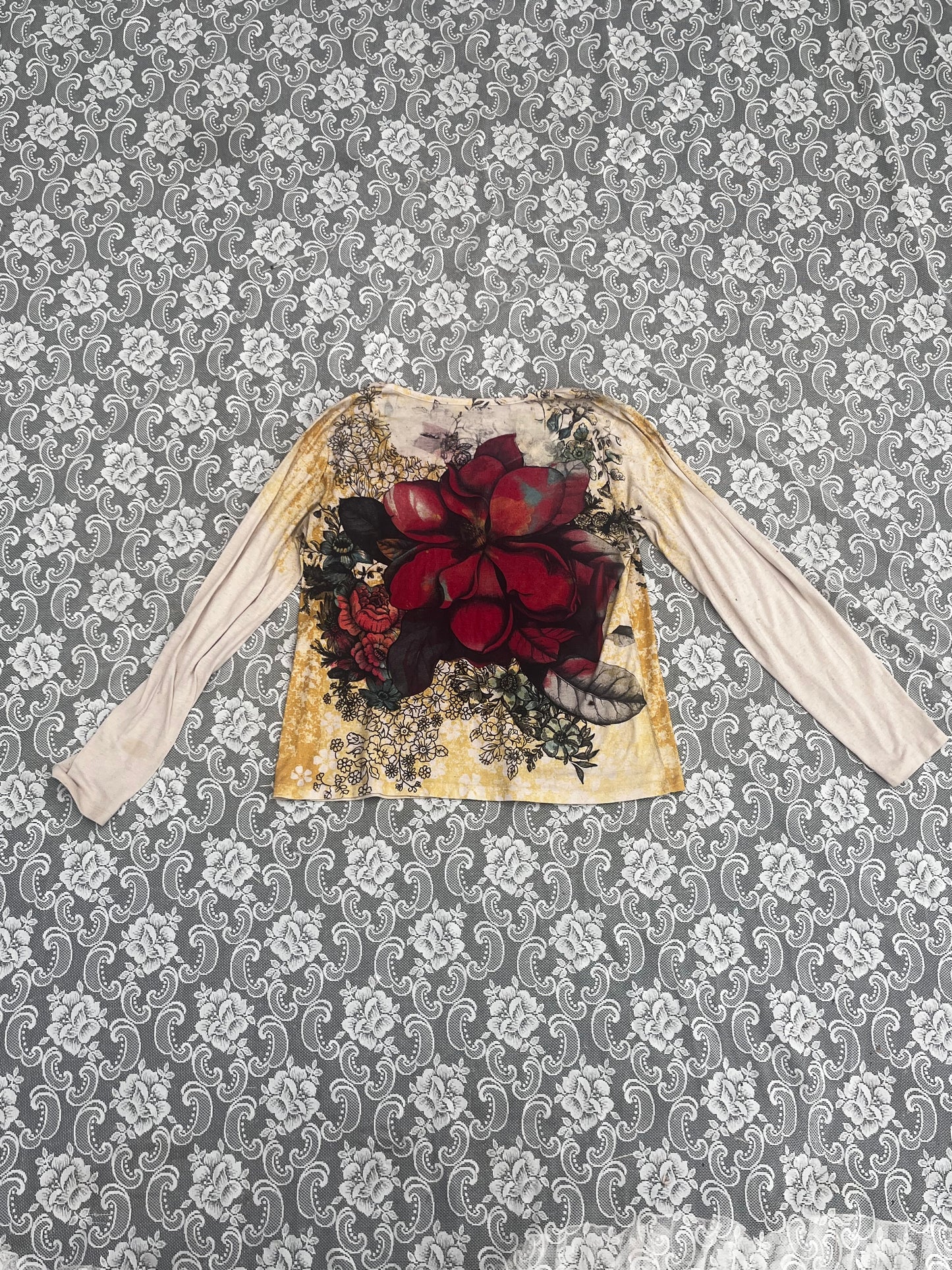 y2k flower print long sleeve