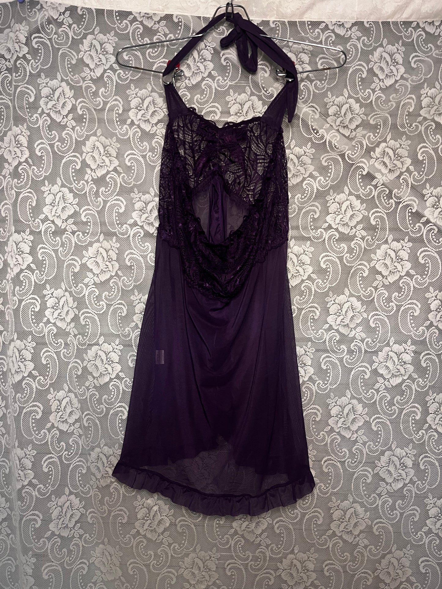 purple halter lingerie top/dress