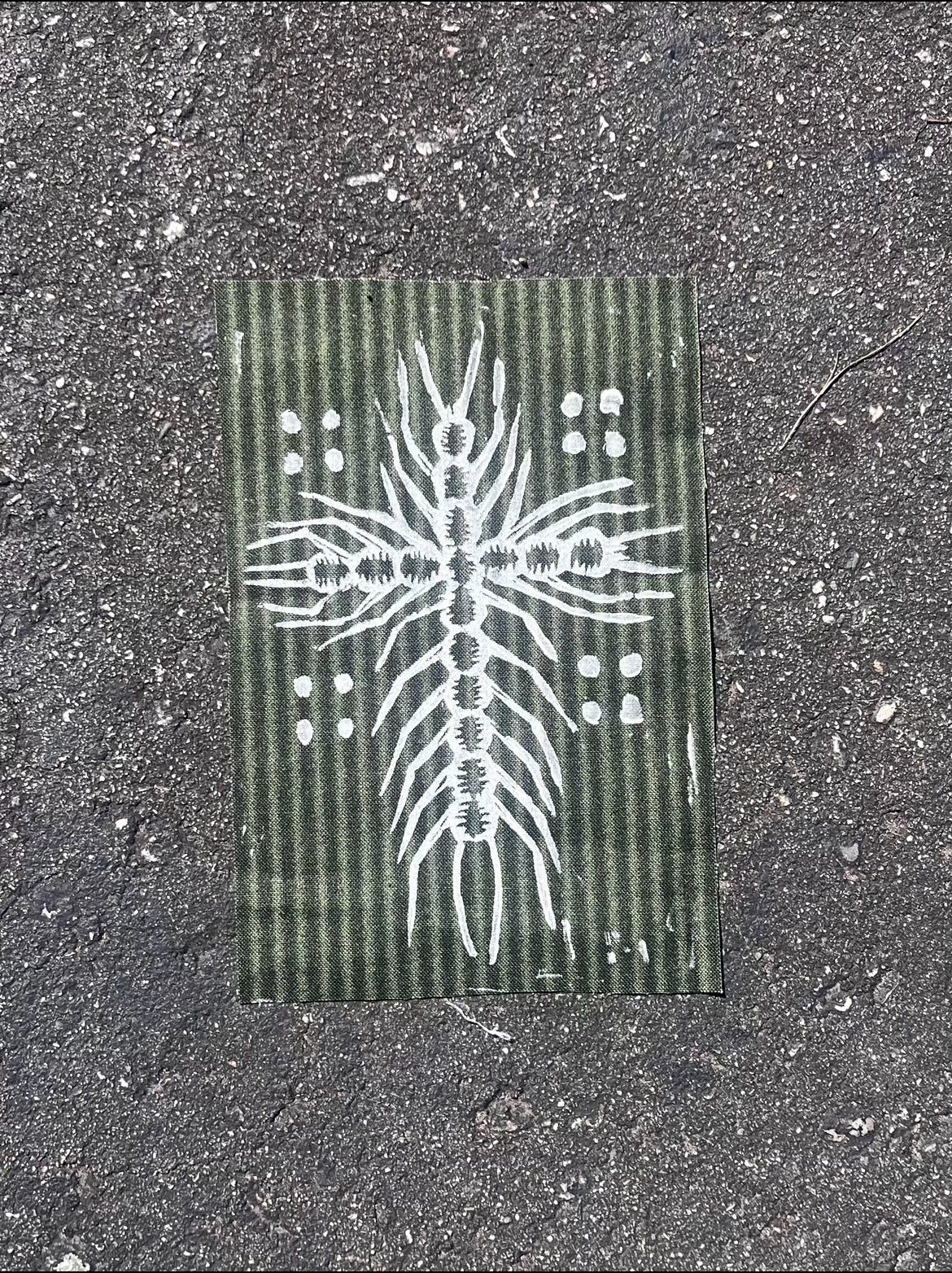 centipede cross block printed patch