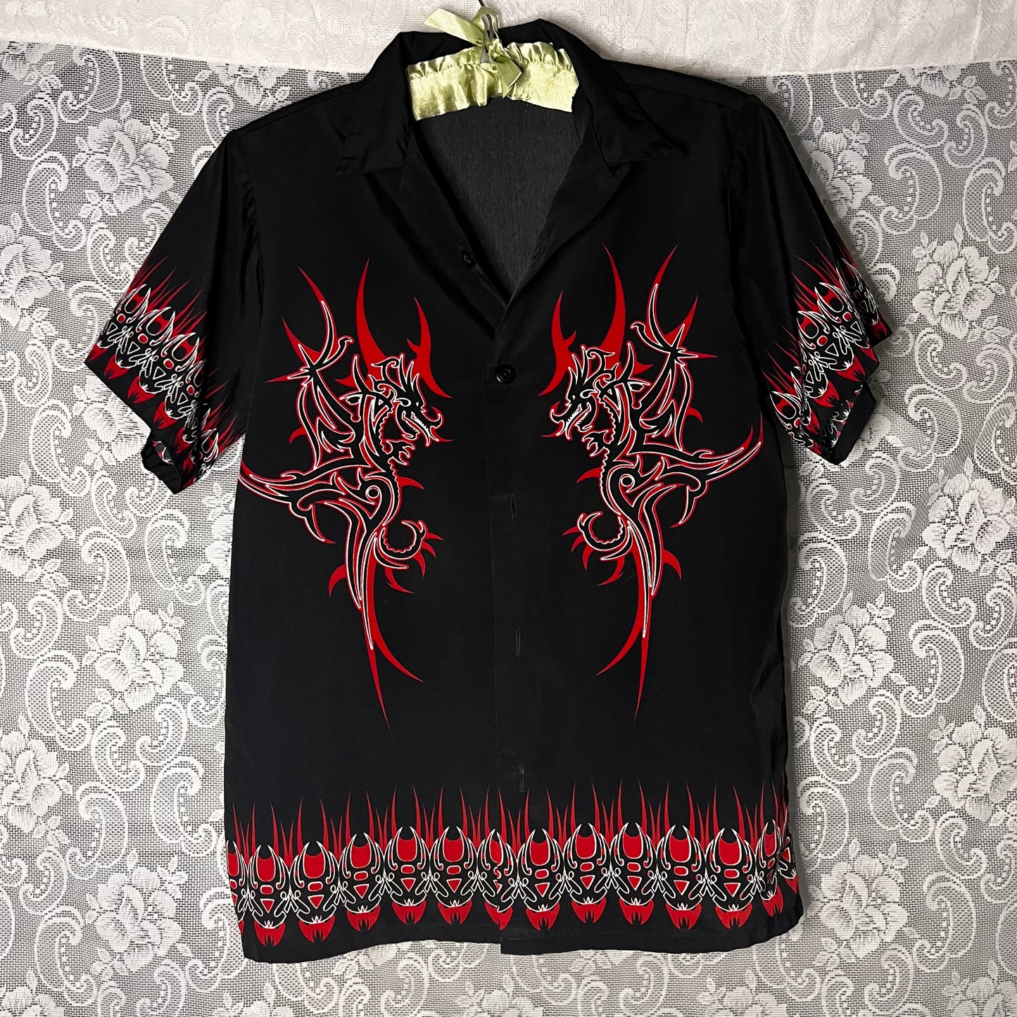 sick awesome dragon button up