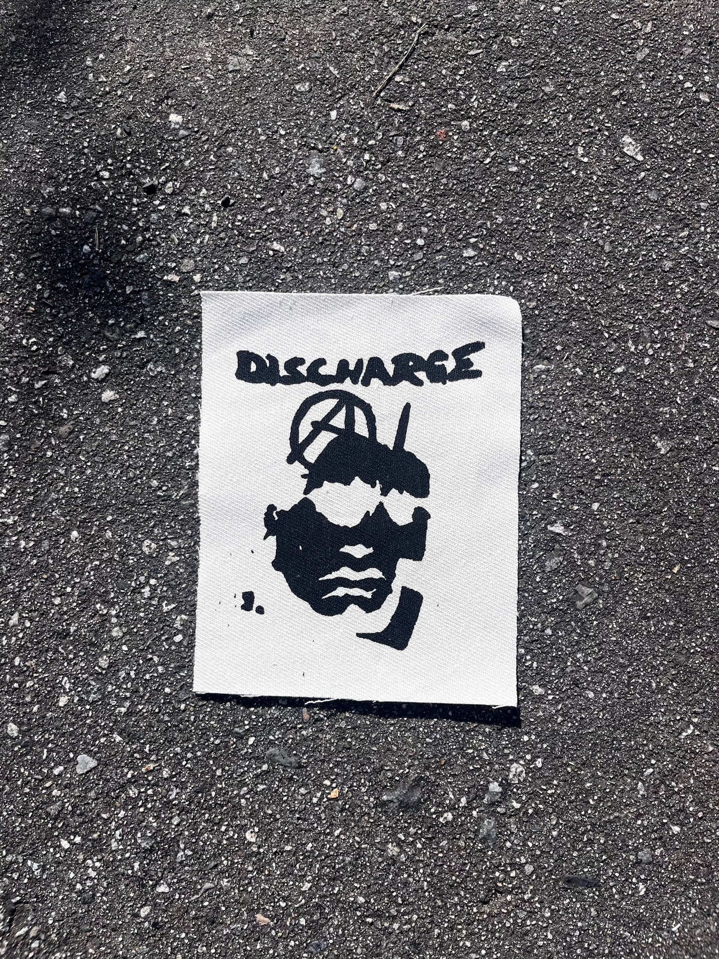 discharge bootleg screenprinted patch