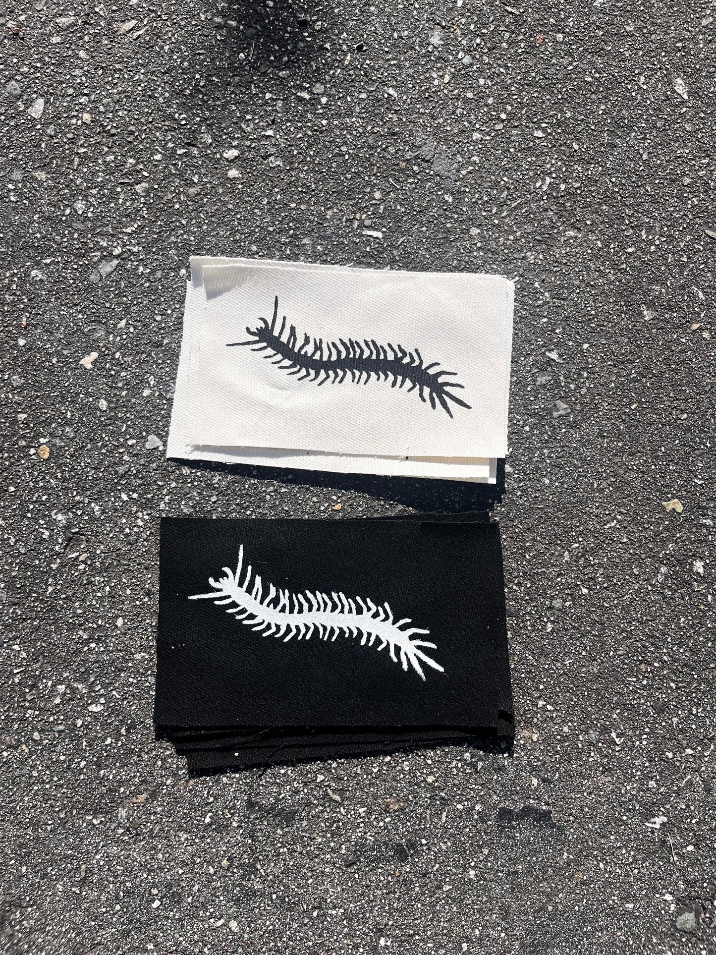 centipede screenprinted patches