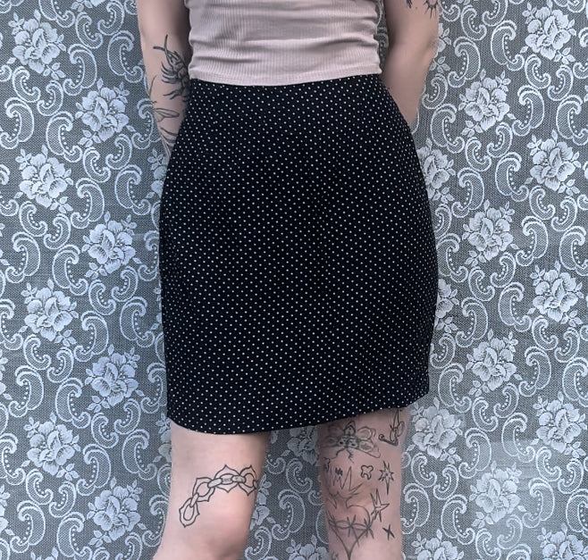 80s polka dot mini skirt