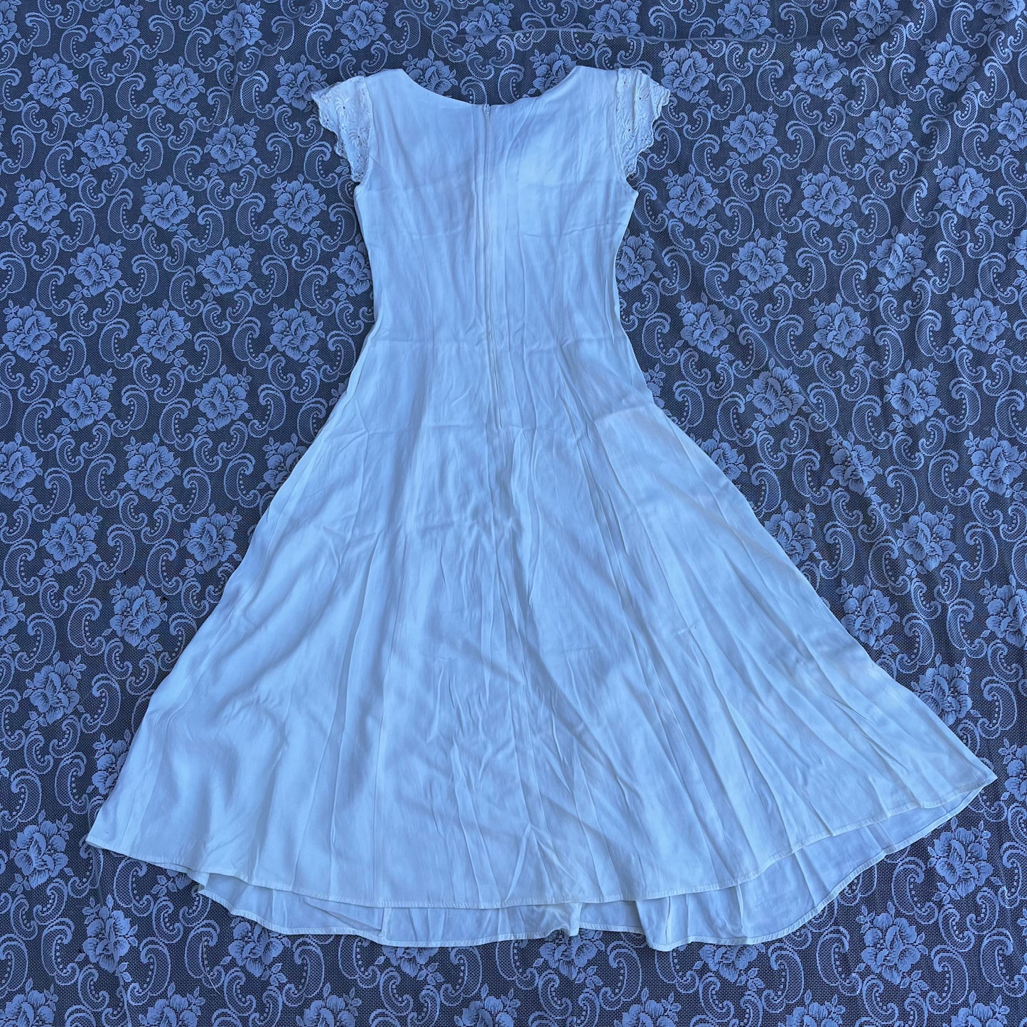 70s white ellen ashley picnic dress