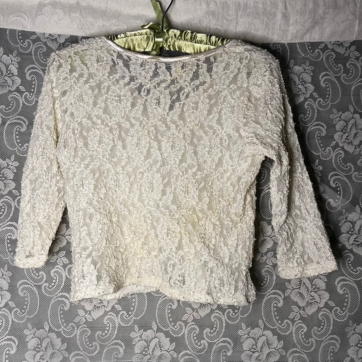 90s stretchy lace mesh top