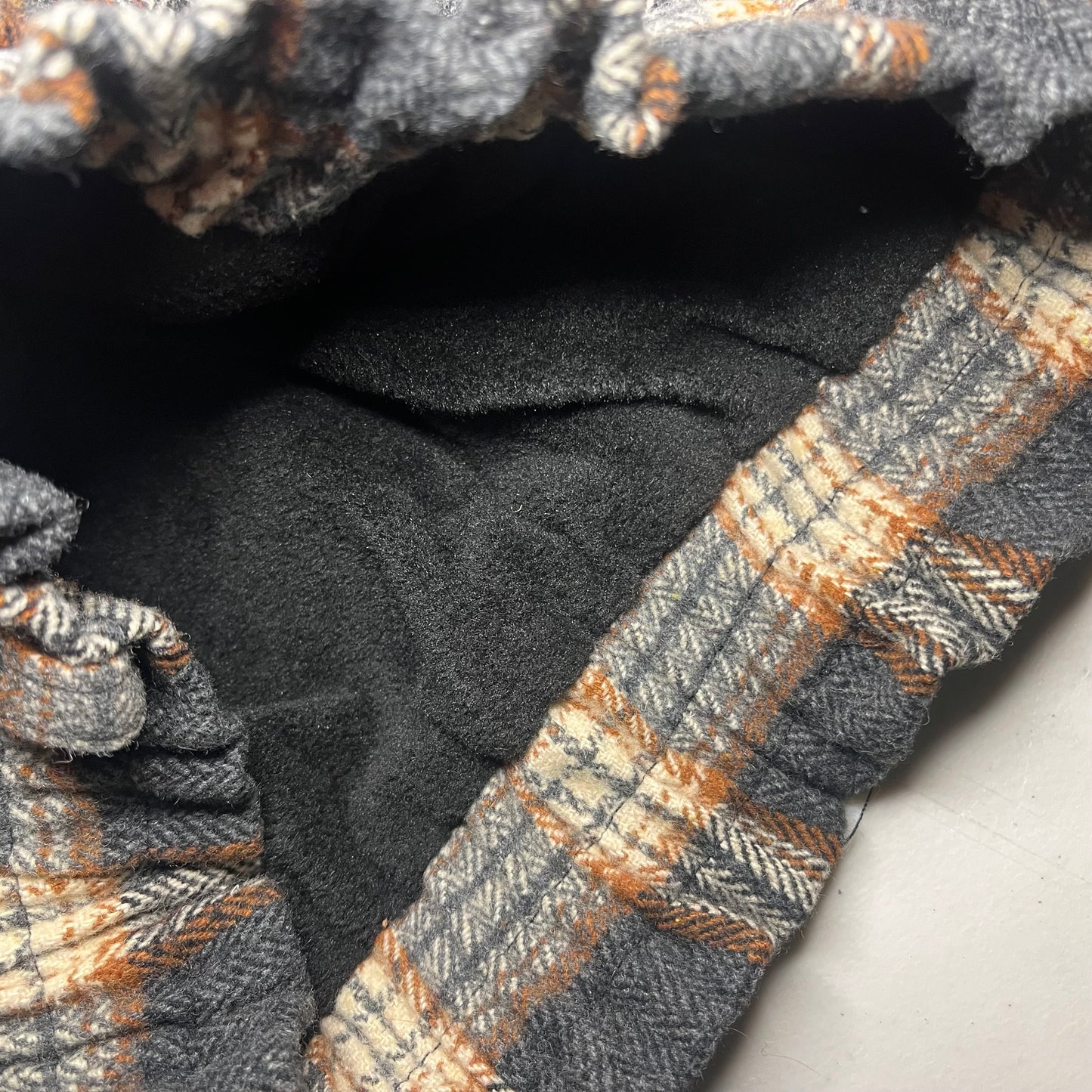 fleece lined grey/yellow plaid pants