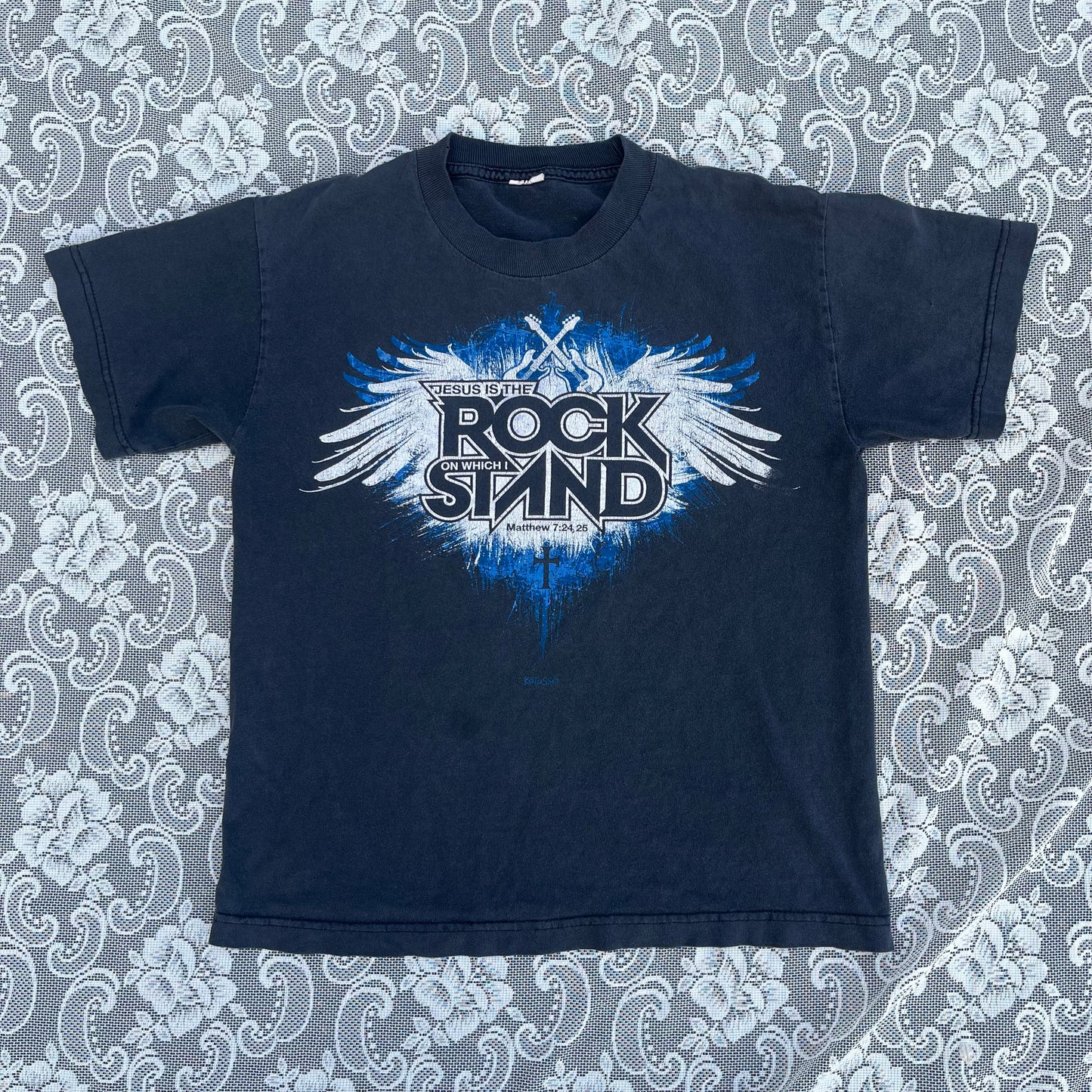 JESUS IS THE ROCK ON WHICH I STAND. ROCK BAND TEE