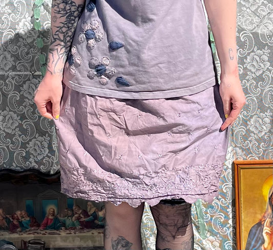 weird purpley mauve dyed slip skirt