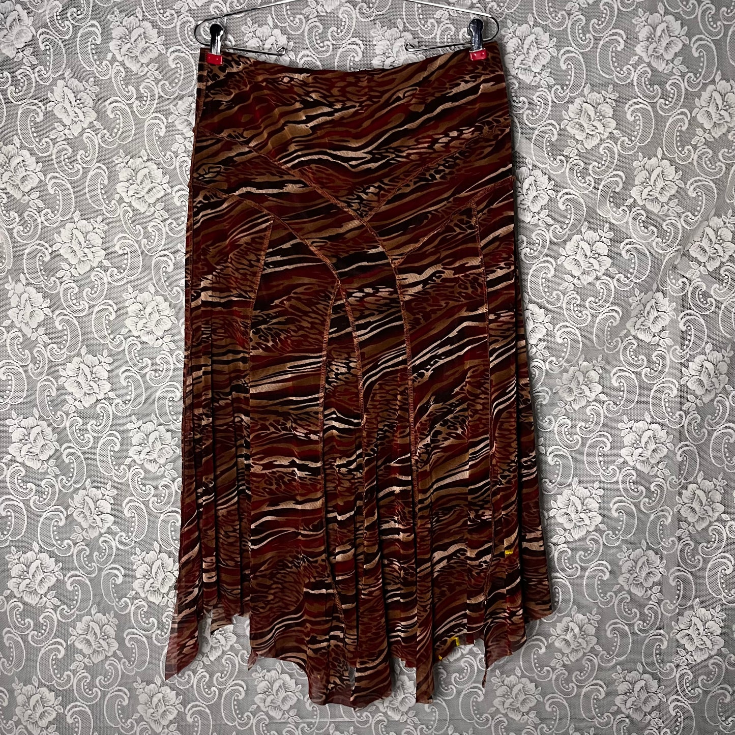 90s swirly mesh skirt