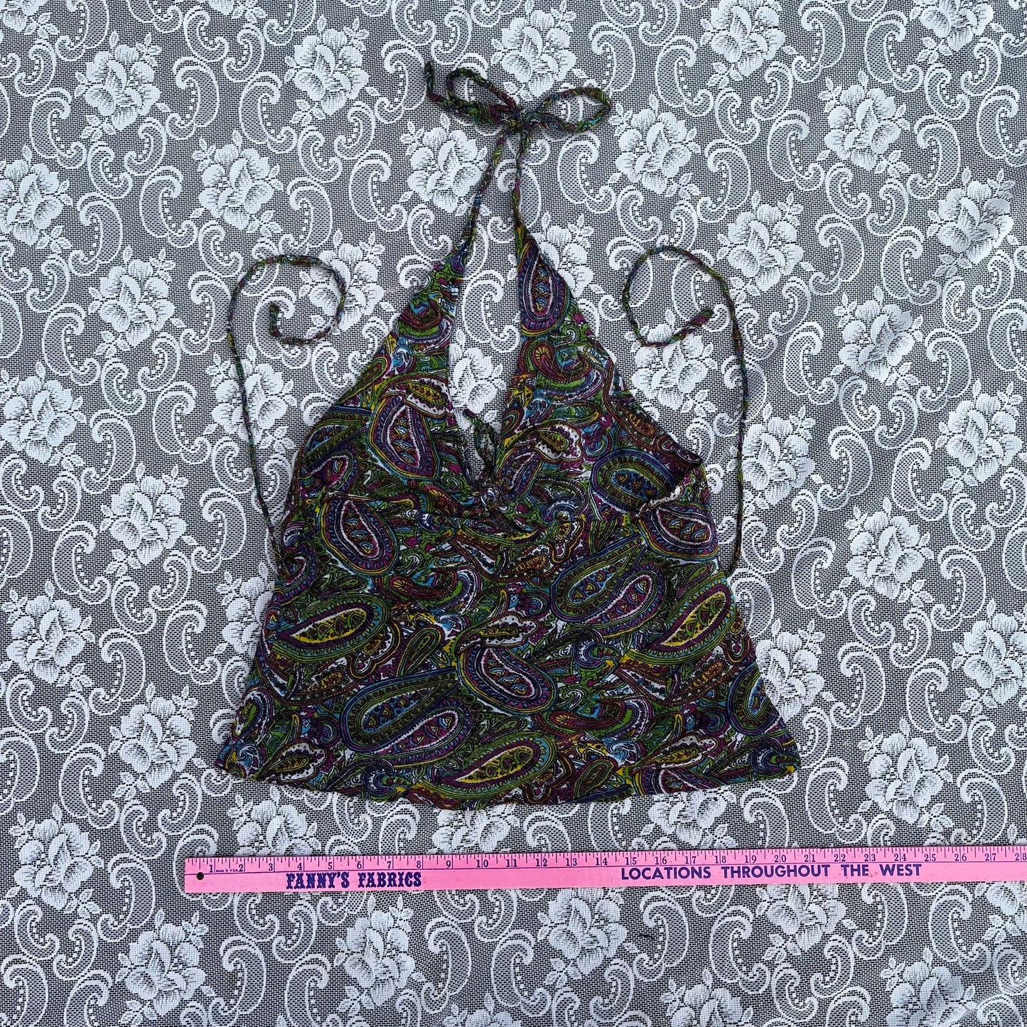 rainbow paisley halter top