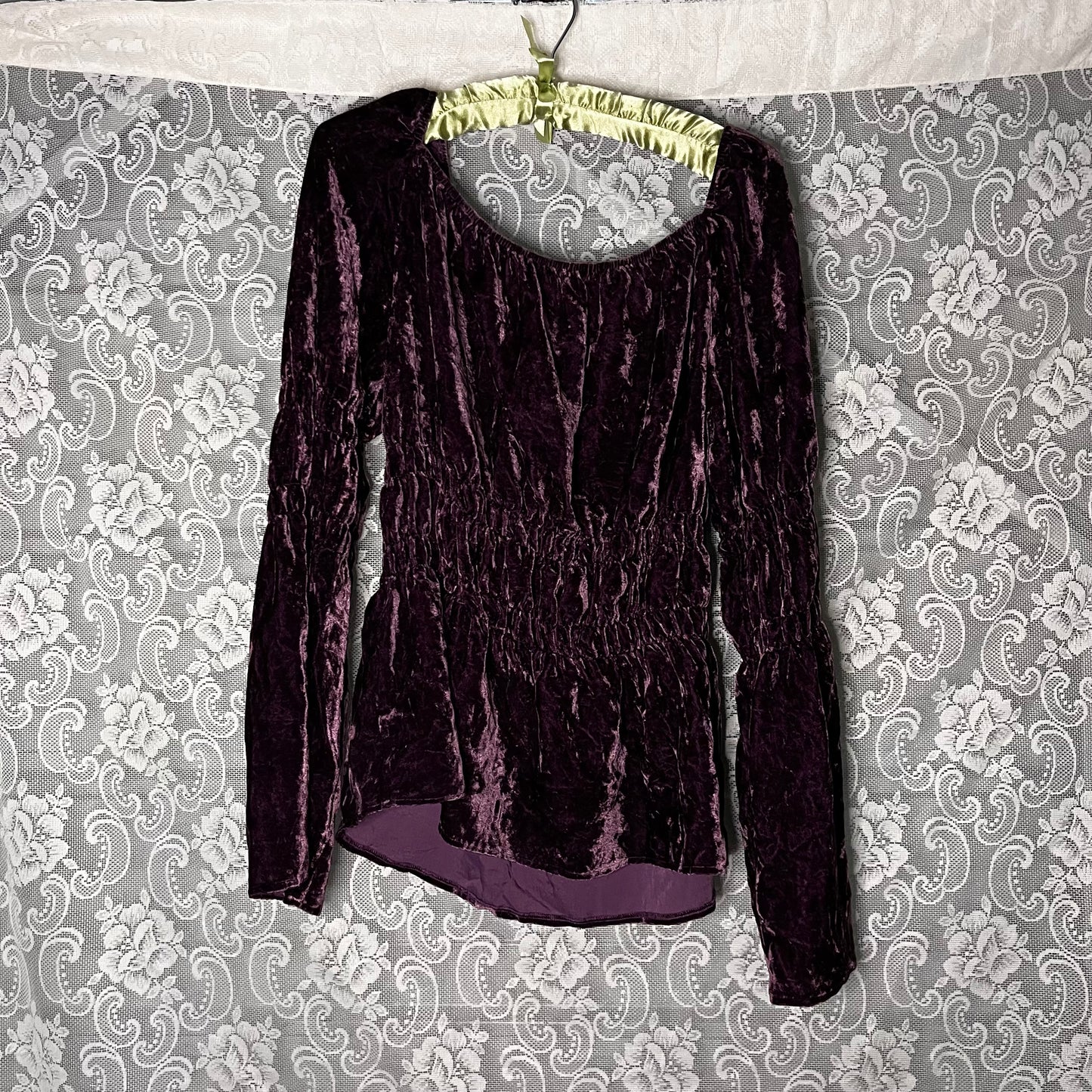 plum velvet blouse